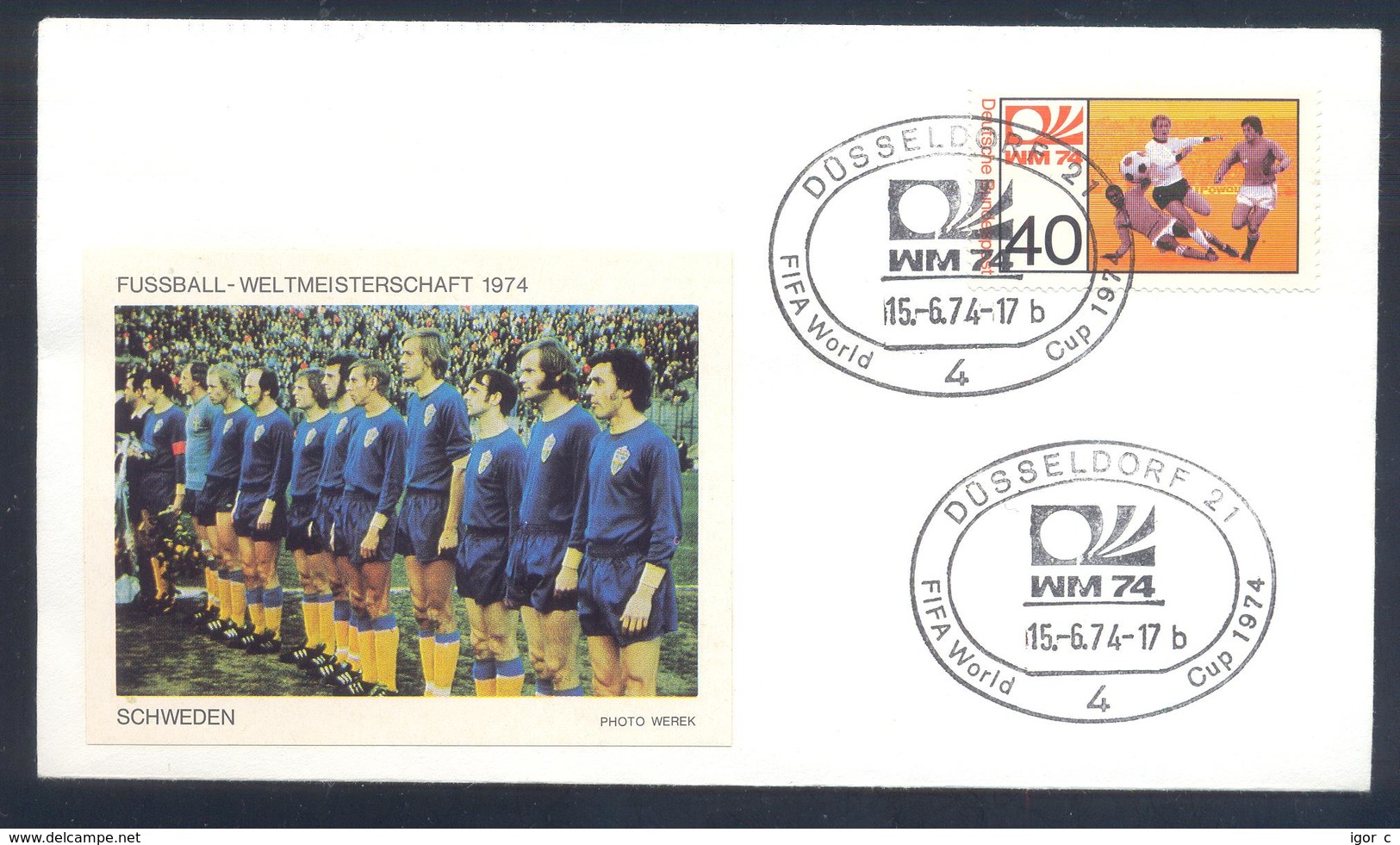 Germany 1974 Cover: Football Fussball Soccer Calcio Futbol: FIFA World Cup; Sweden Team Label - 1974 – West Germany