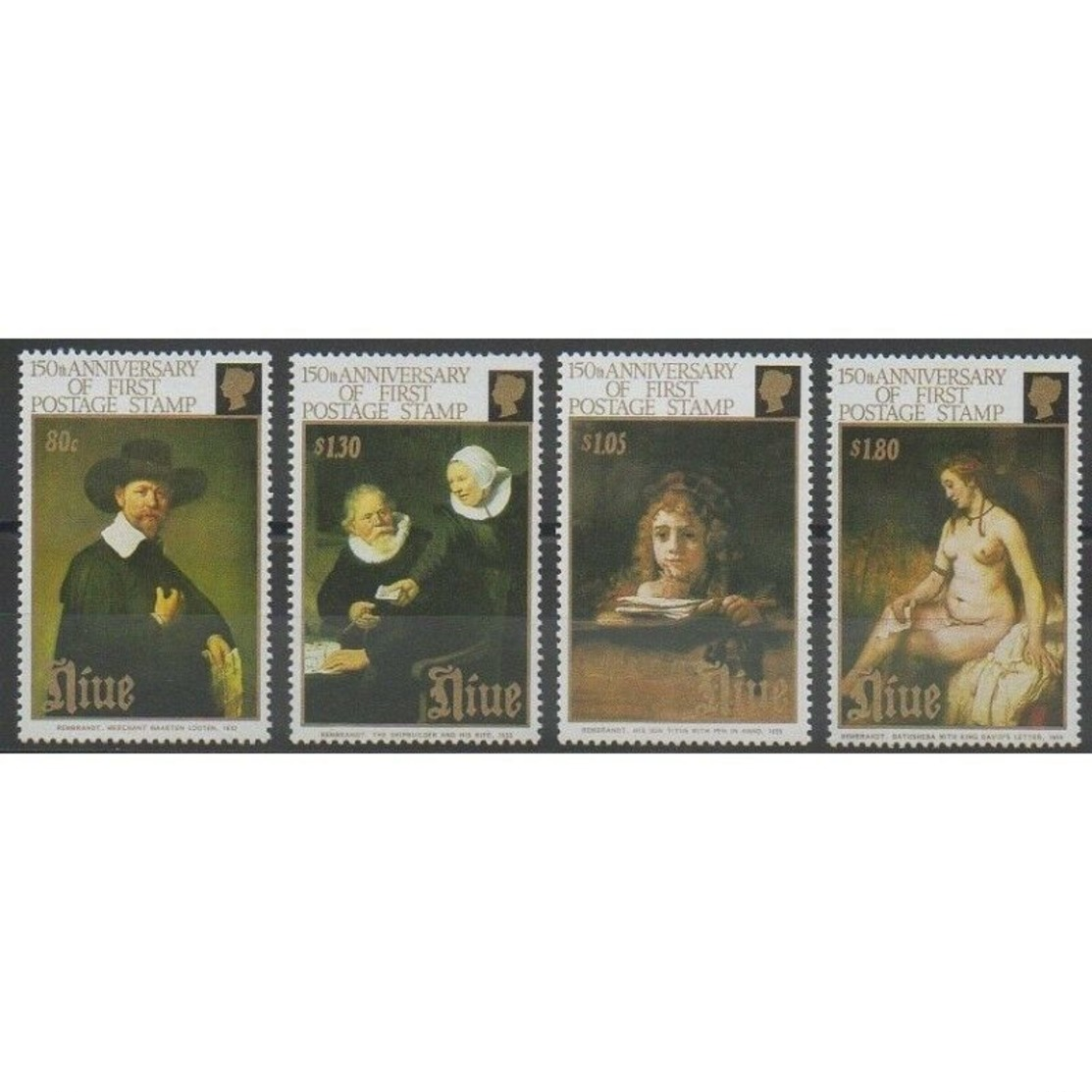 NIUE, 1990 150th Anniversary Of First Postage Stamp 4v MNH (Paintings) - Niue