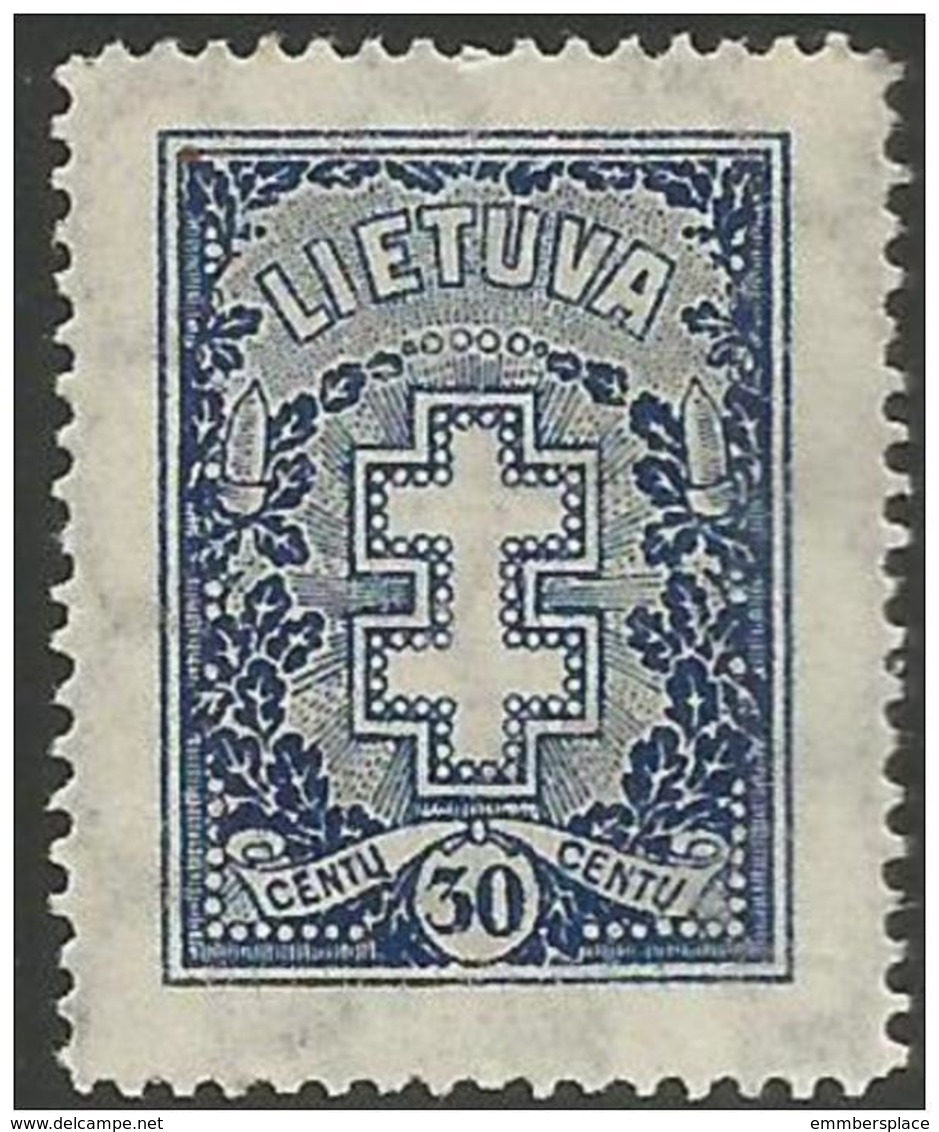 Lithuania - 1929 Lithuanian Cross 30c  MH *   Sc 239 - Lithuania