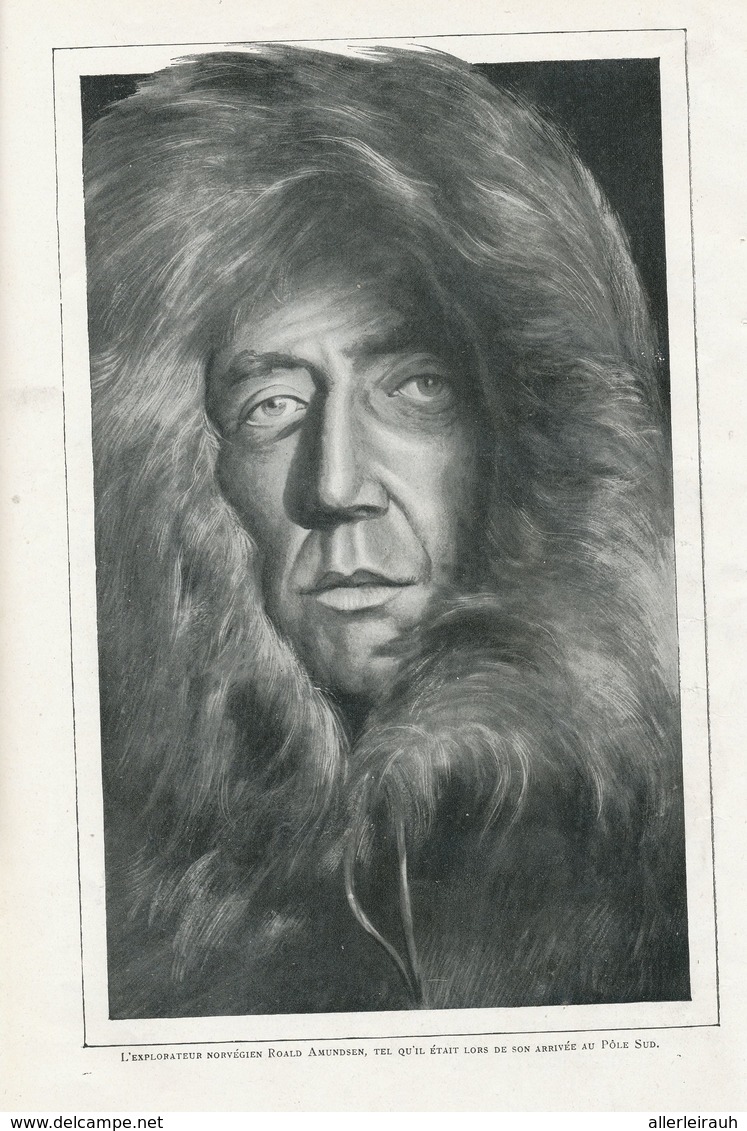 Roald Amundsen Au Pole Sud /  Article , Pris D`un Magazine / 1912 - Other & Unclassified