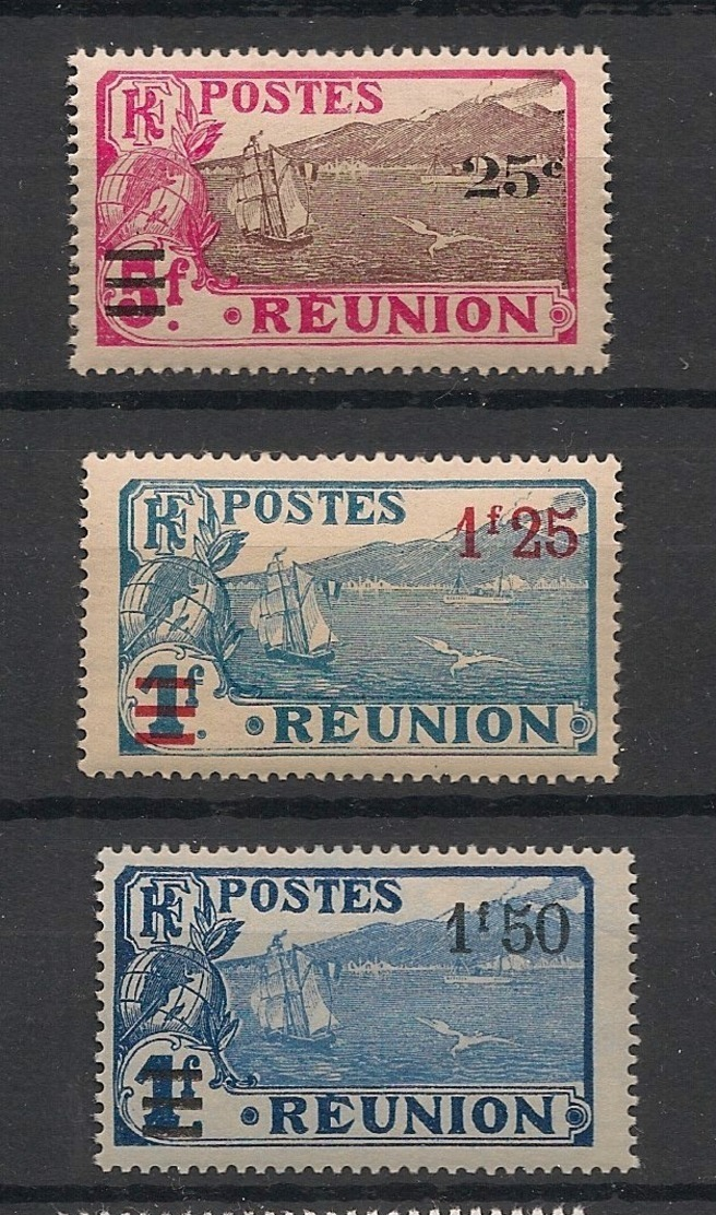 Réunion - 1924-27 - N°Yv. 103 - 104 - 105 - 3 Valeurs - Neuf Luxe ** / MNH / Postfrisch - Neufs