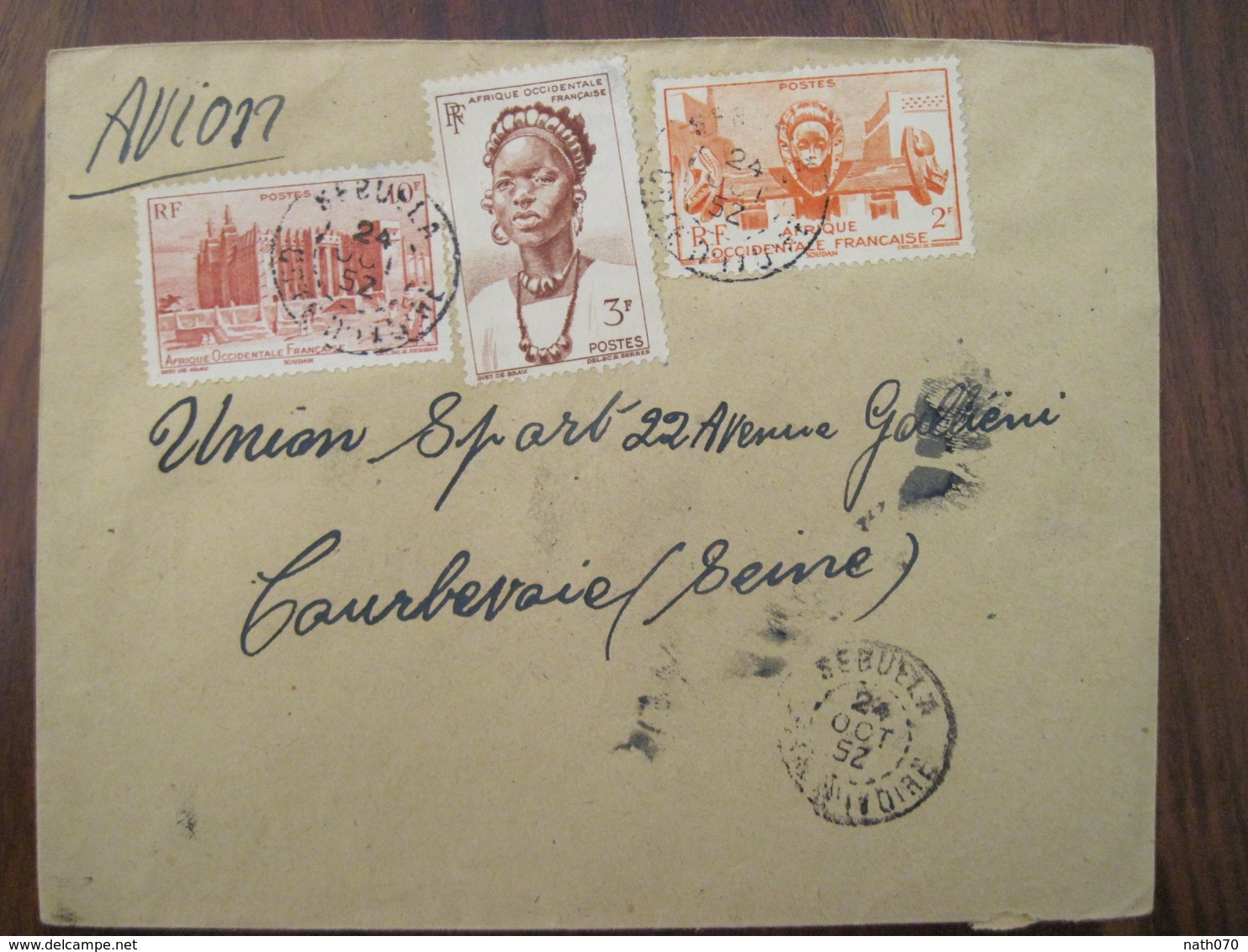 Cote D'Ivoire 1952 France SEGUELA AOF Timbre Lettre Enveloppe Cover Colonie Elfenbeinküste Ivoiry Coast - Briefe U. Dokumente