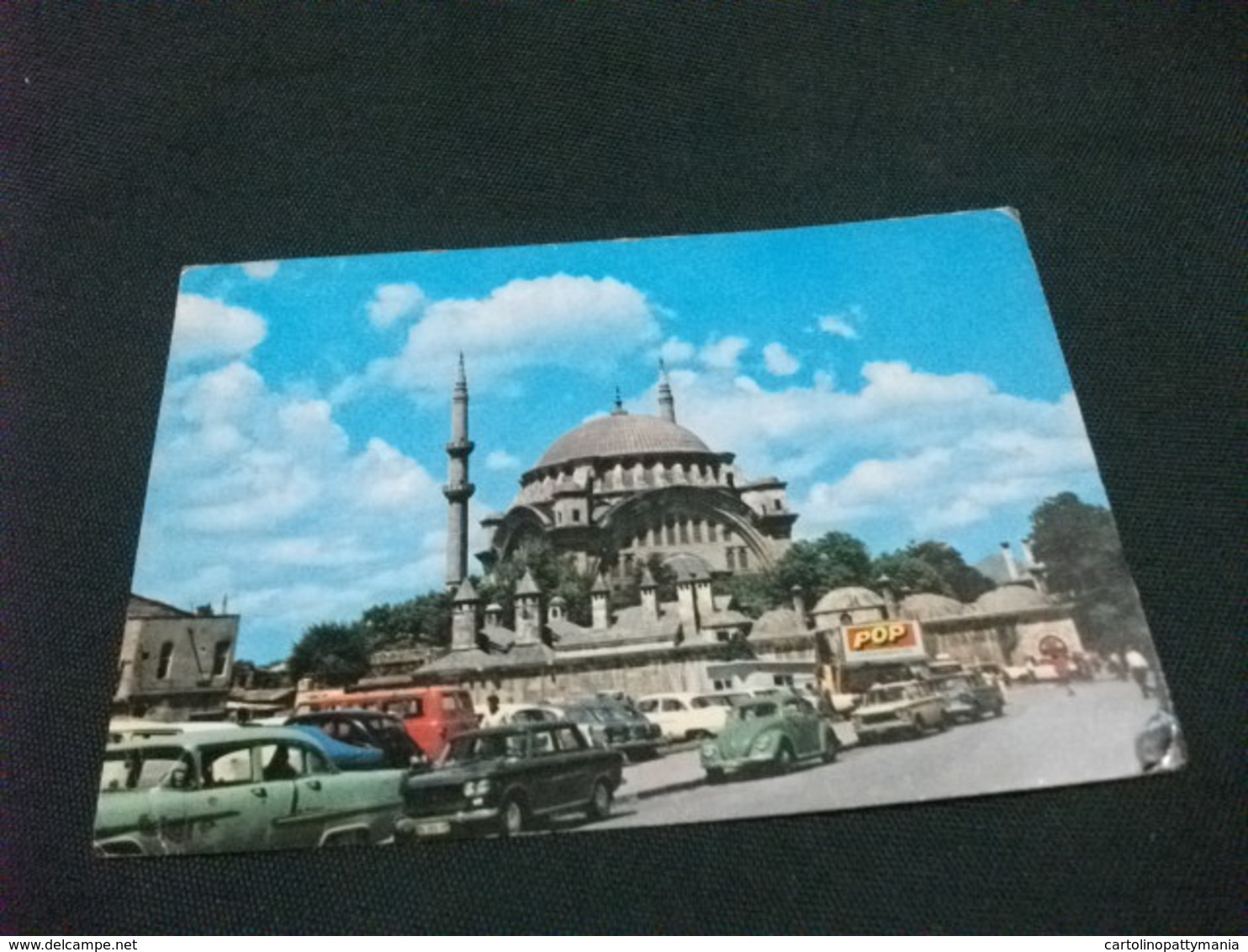 STORIA POSTALE FRANCOBOLLO TURCHIA TURKIYE MOSCHEA MOSQUE AUTO CAR MAGGIOLINO VERDE PIEGA ANG. - Islam