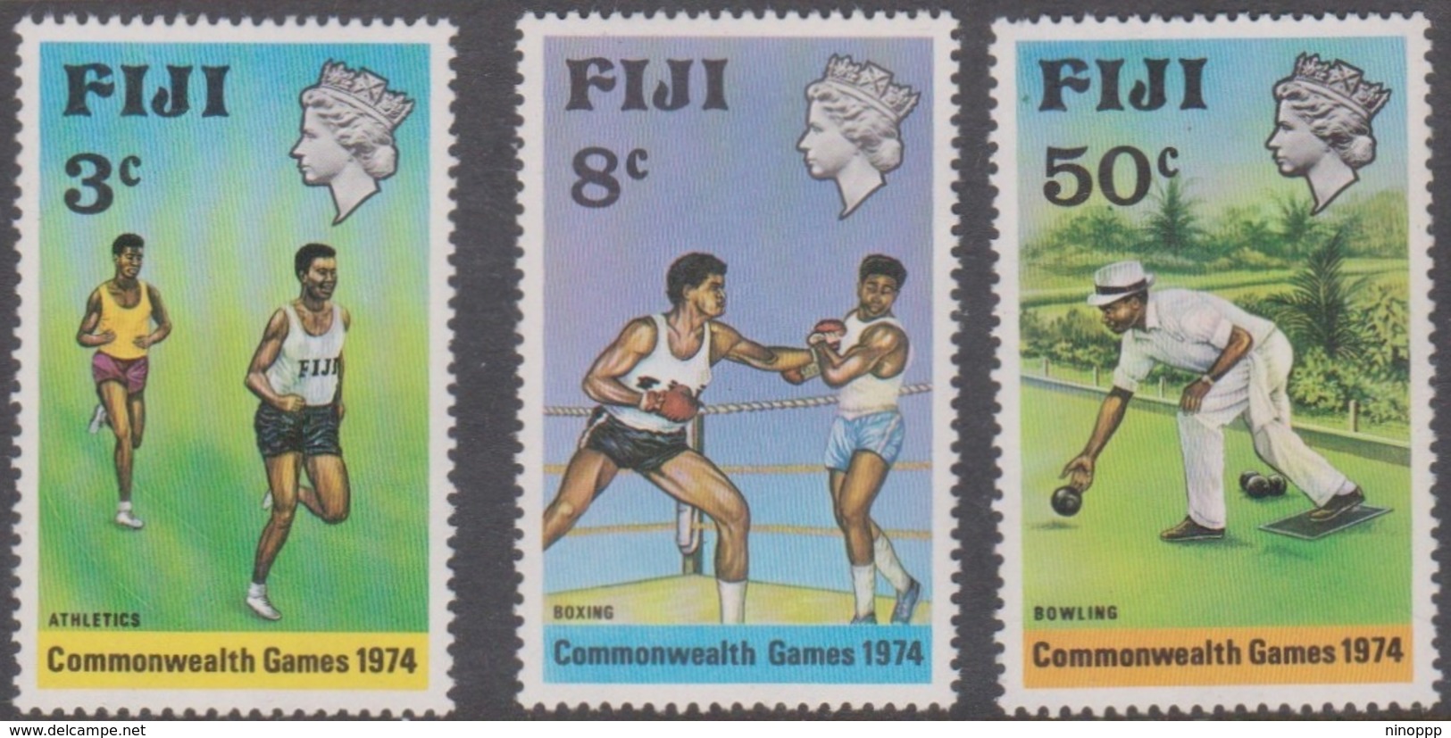 Fiji SG 489-491 1974 Commonwealth Games, Mint Never Hinged - Fiji (1970-...)