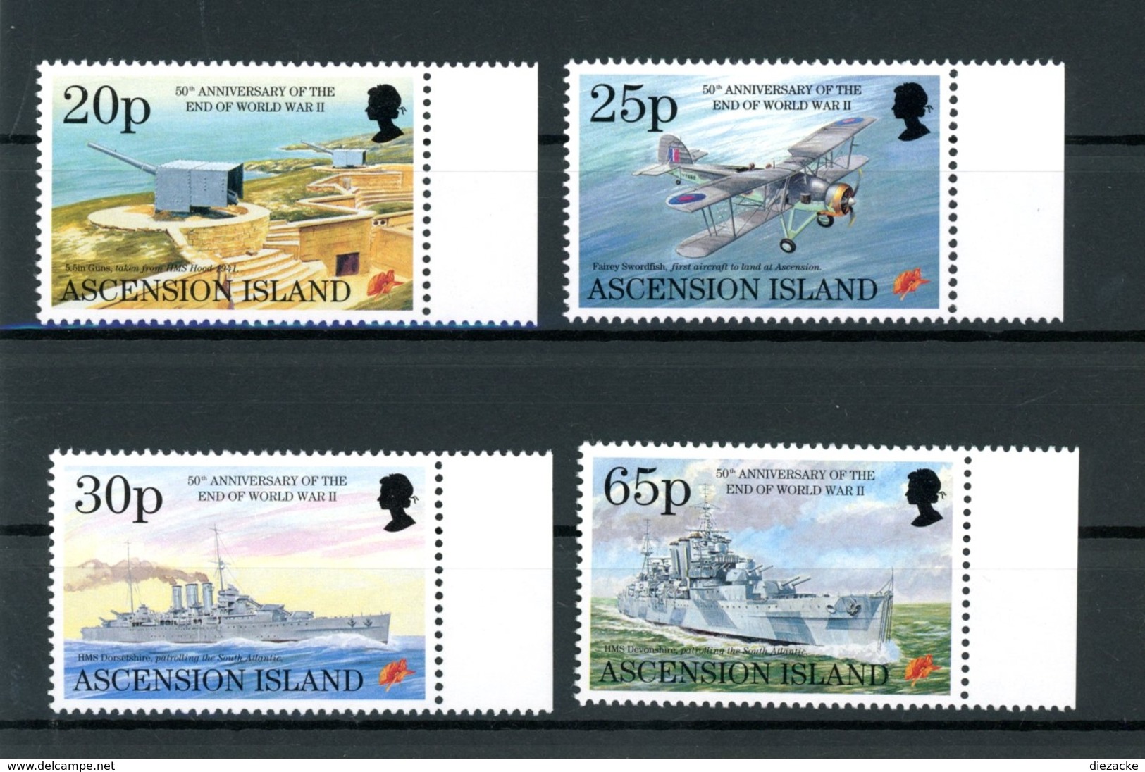 Ascension MiNr. 664-67 + Block 28 Postfrisch MNH Krieg Und Frieden (Schif391 - Ascension