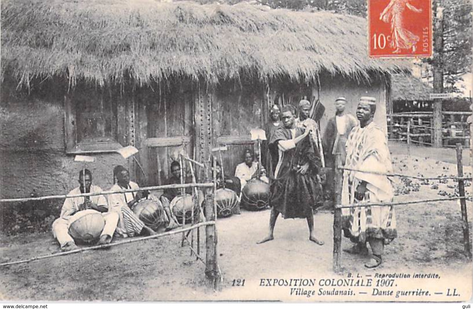 Afrique SOUDAN Exposition Coloniale 1907 Village Soudanais Danse Guerrière (- Editions LL N°121) - Sudan