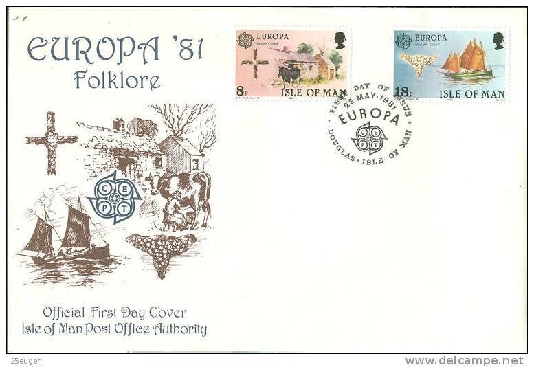 ISLE OF MAN  1981 EUROPA CEPT   SET FDC - 1981