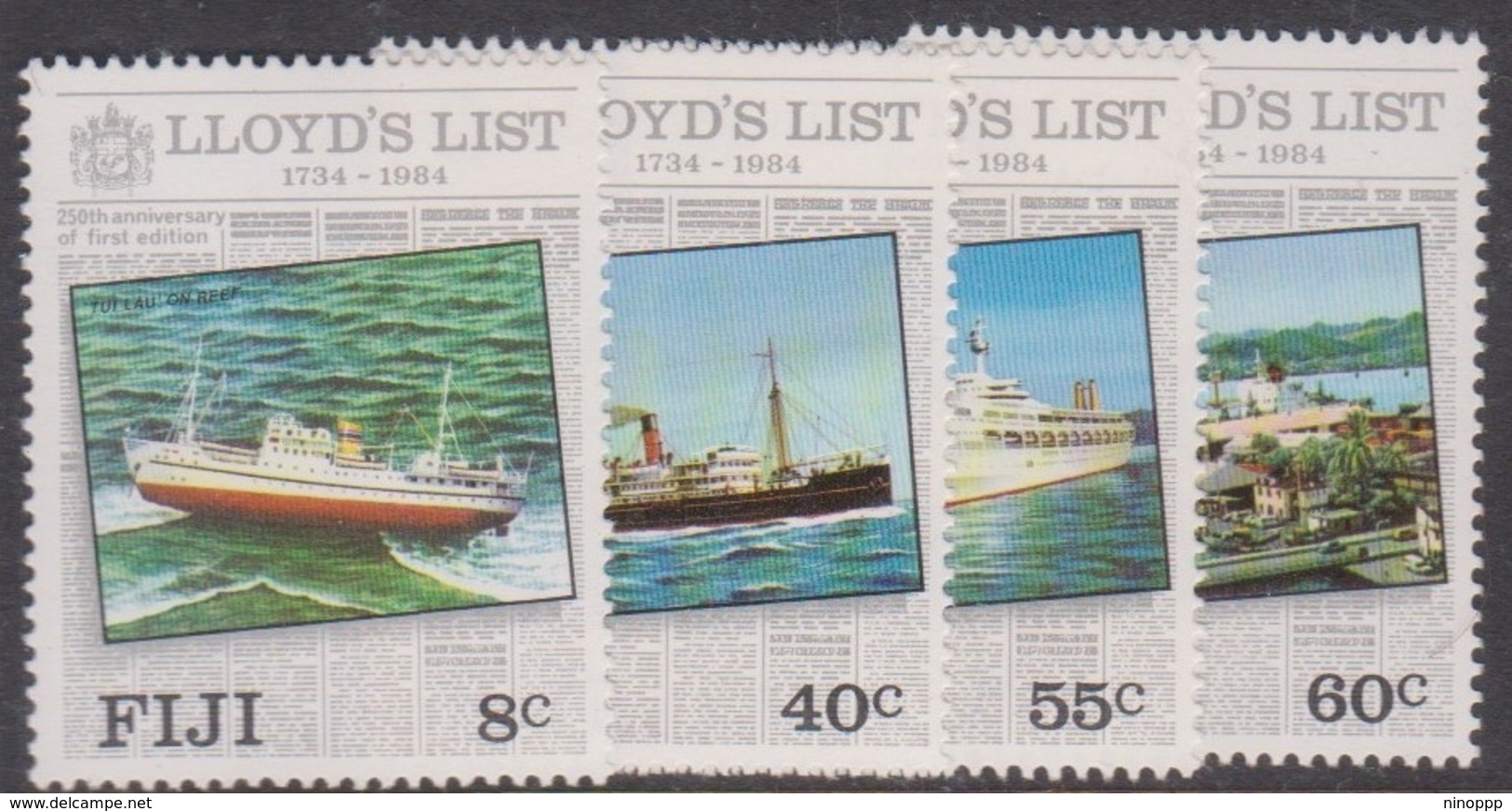 Fiji SG 675-678 1984 250th Anniversary Of Lloyds List, Mint Never Hinged - Fiji (1970-...)