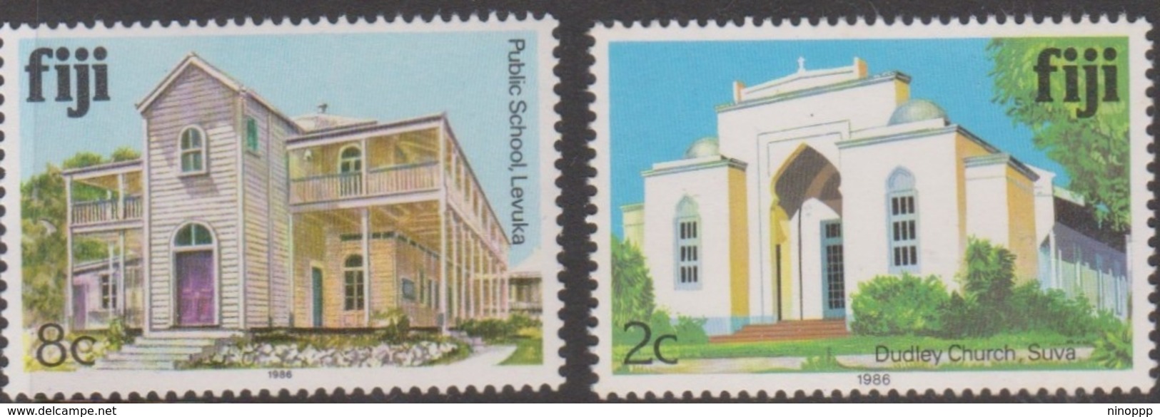 Fiji SG 720, 724 1986 Architecture Reprints Dated 1986, Mint Never Hinged - Fiji (1970-...)