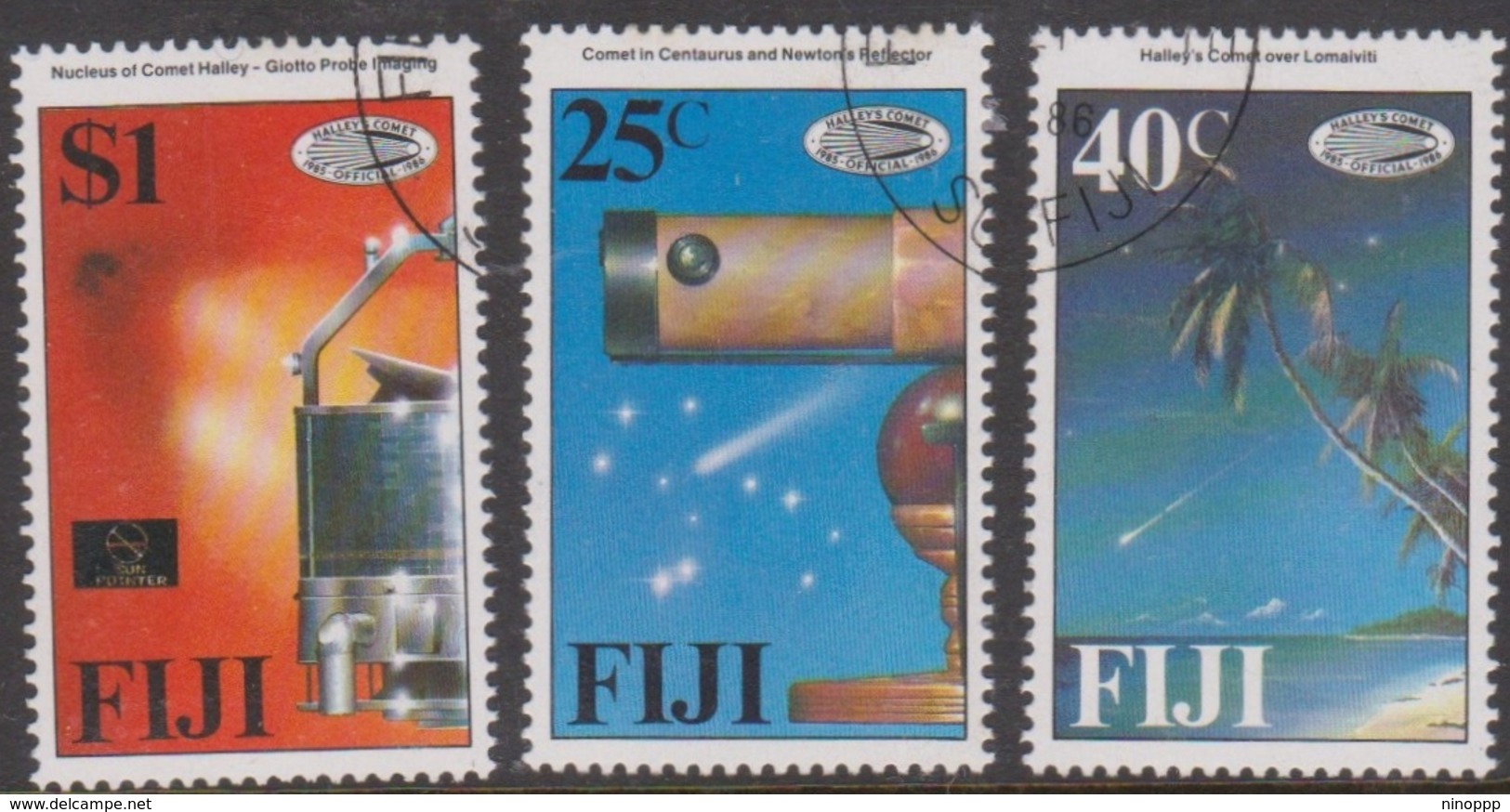 Fiji SG 738-740 1986 Halley's Comet, Used - Fiji (1970-...)