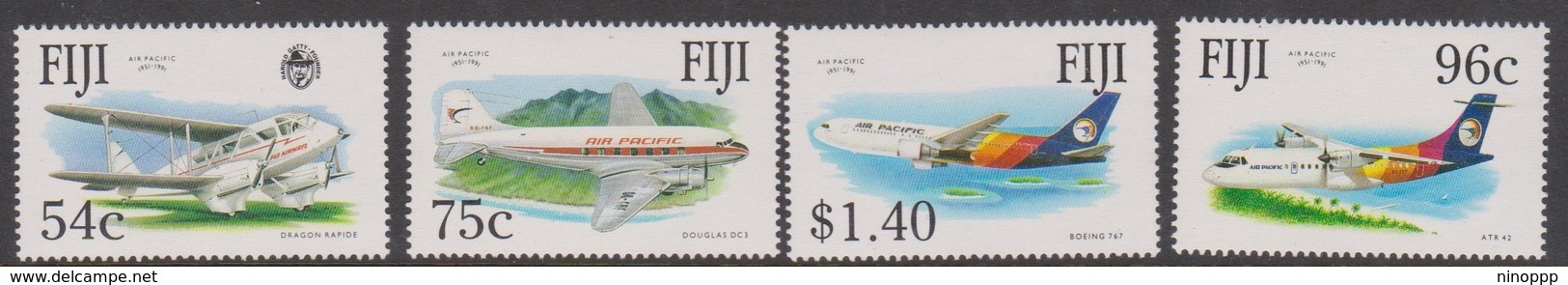 Fiji SG 839-842 1991 40th Anniversary Air Pacific, Mint Never Hinged - Fiji (1970-...)