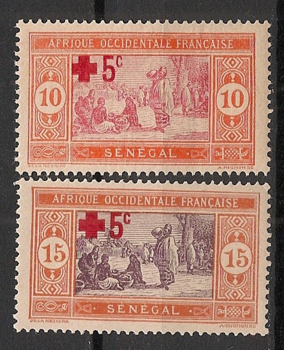Sénégal - 1915 - N°Yv. 70 à 71 - Paire Croix Rouge - Neuf Luxe ** / MNH / Postfrisch - Ungebraucht