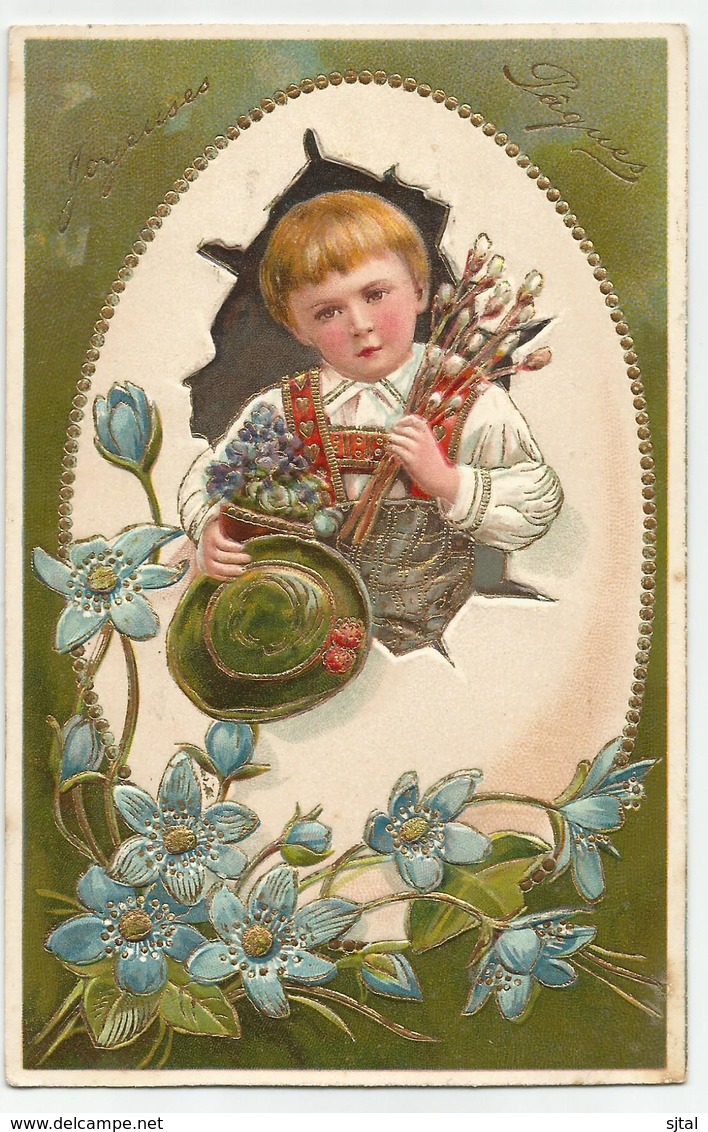 Pasen Paques 1908 Mechelen Embossed Reliëf - Pasqua