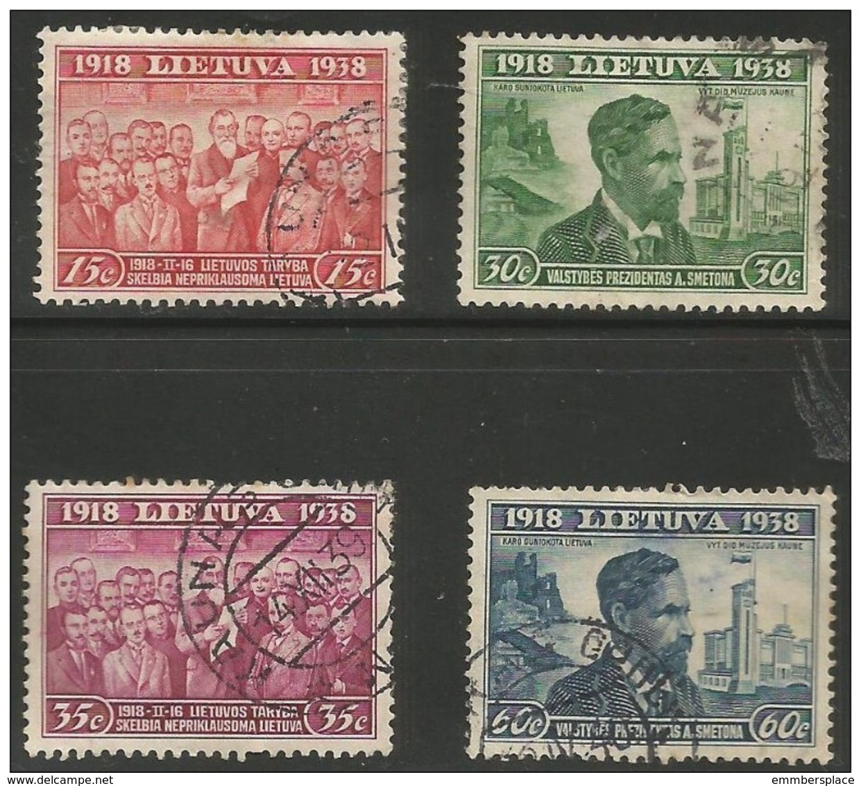 Lithuania - 1939 Independence Anniversary Used   Sc 306-9 - Lithuania