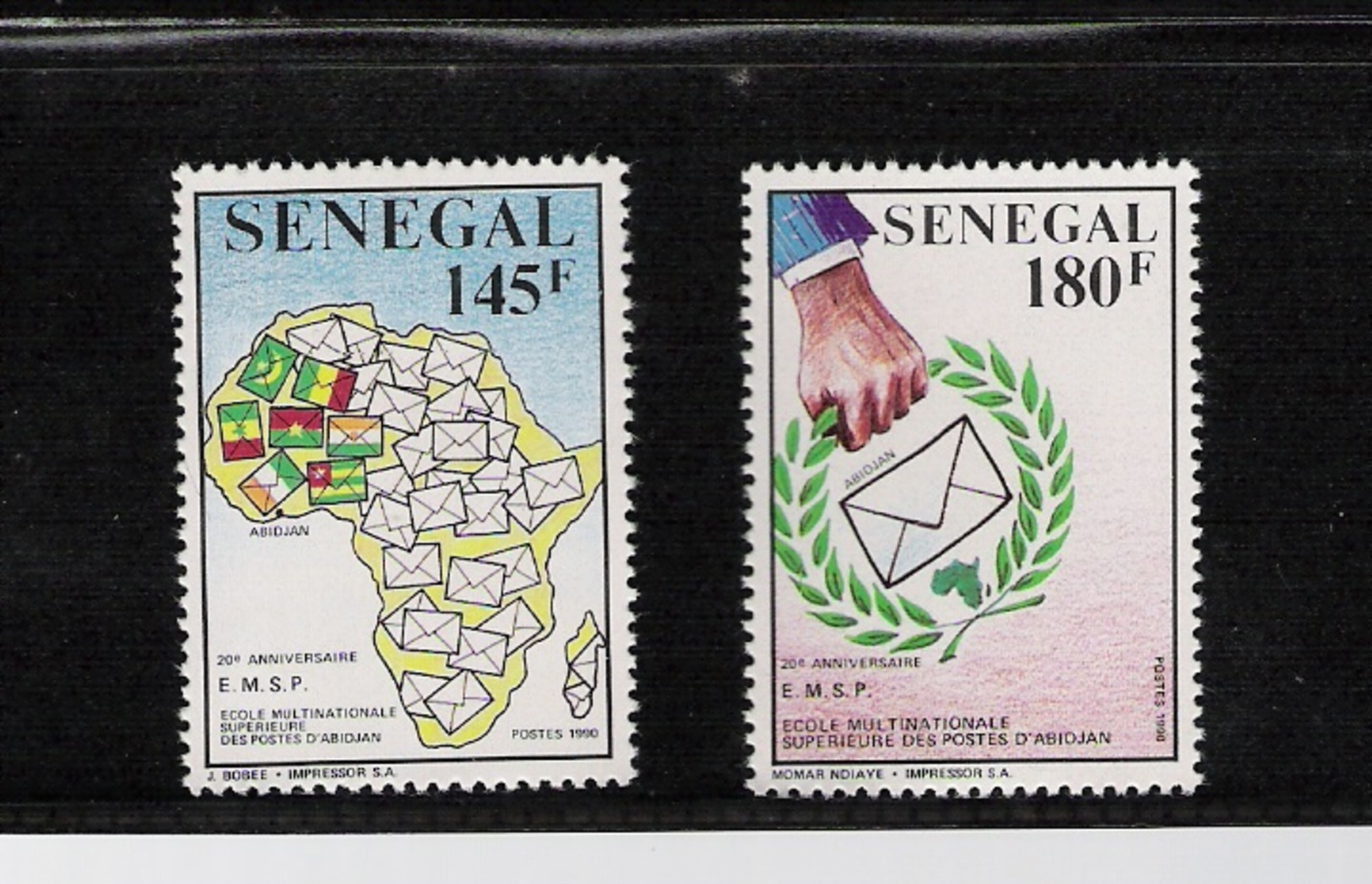 SENEGAL, 1990 Multinationa Postal Schoo, 20th Anniversaryl  2v MNH - Senegal (1960-...)