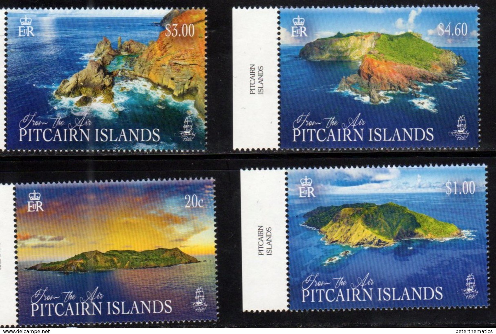 PITCAIRN ISLAND ,2019, MNH,PITCAIRN FROM THE AIR, LANDSCAPES, NICE, 4v - Geographie