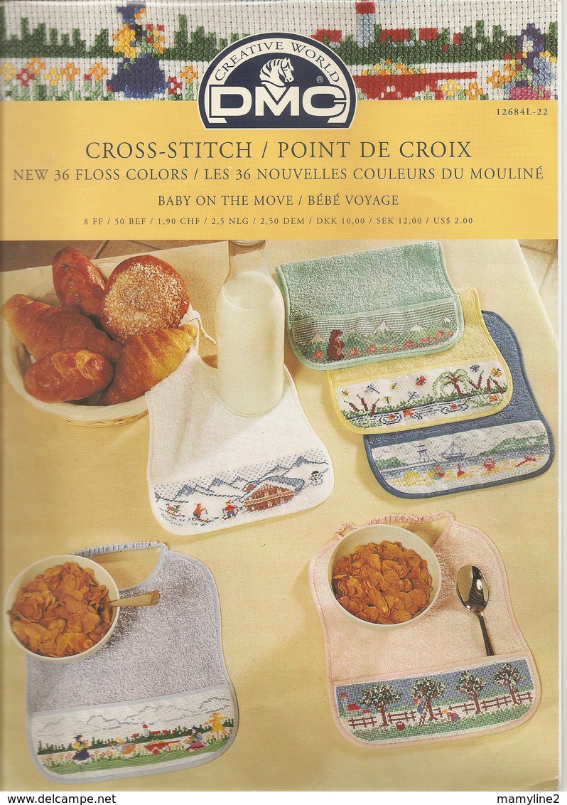 Lot De 4 Livrets DMC Point De Croix Sur Les Thèmes: Jardin, Noël, Bébé, Les Anges - Punto Croce