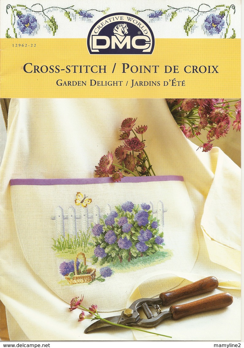 Lot De 4 Livrets DMC Point De Croix Sur Les Thèmes: Jardin, Noël, Bébé, Les Anges - Stickarbeiten