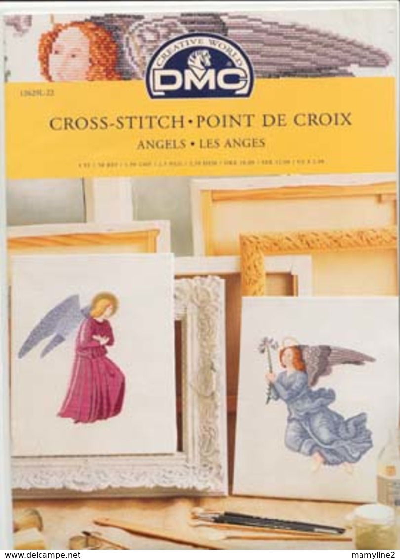 Lot de 4 livrets DMC Point de croix sur les thèmes: Jardin, Noël, Bébé, Les Anges