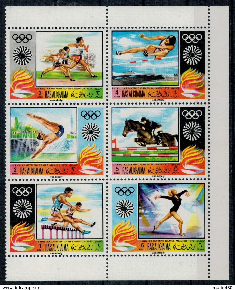 RAS  AL  KHAIMA   1970     OLYMPIC  GAMES   MUNICH  1972  GERMANY      SETX6    MNH** - Ajman