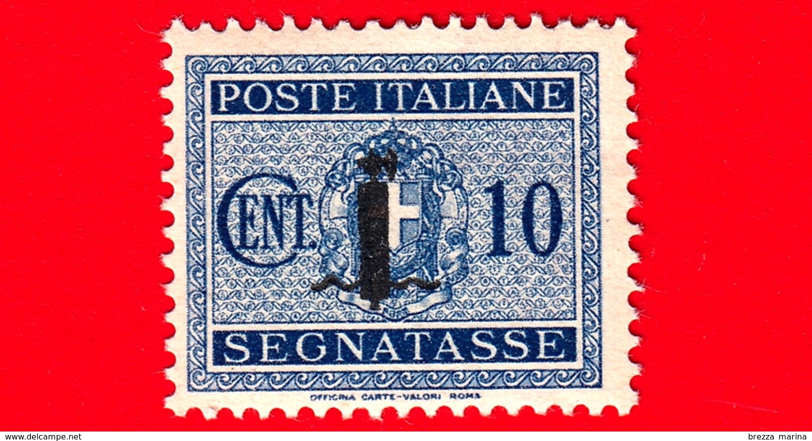 Nuovo - MNH - ITALIA - Rep. Sociale - 1944 - Fascio Littorio Soprastampato Con Fascio - Segnatasse - 10 C. - Segnatasse