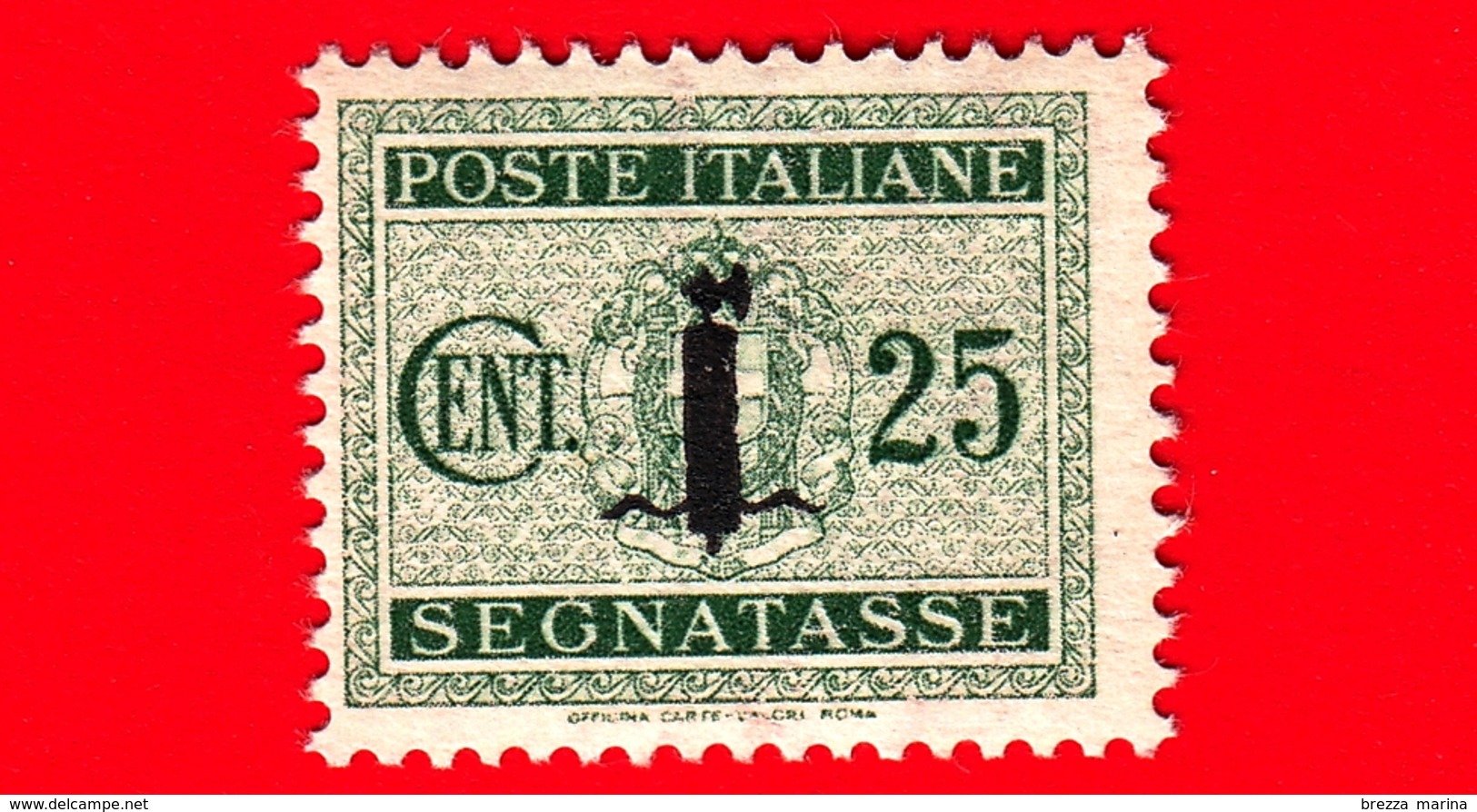 Nuovo - MNH - ITALIA - Rep. Sociale - 1944 - Fascio Littorio Soprastampato Con Fascio - Segnatasse - 25 C. - Segnatasse