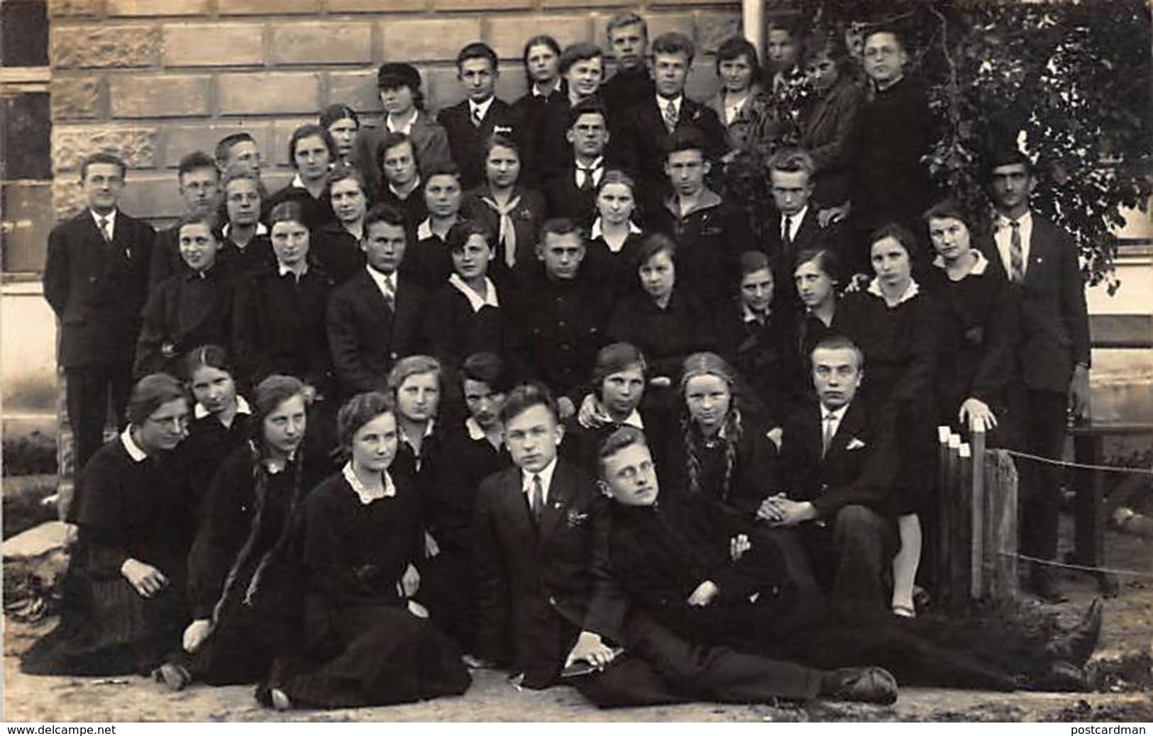 Lithuania - PANEVEZYS - School Boys And Firls, Year 1929 - REAL PHOTO. - Litauen