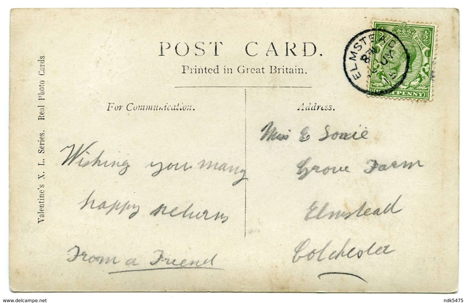 ELMSTEAD : POSTMARK - SINGLE CIRCLE / BIRTHDAY JOYS / COLCHESTER, GROVE FARM - Other & Unclassified