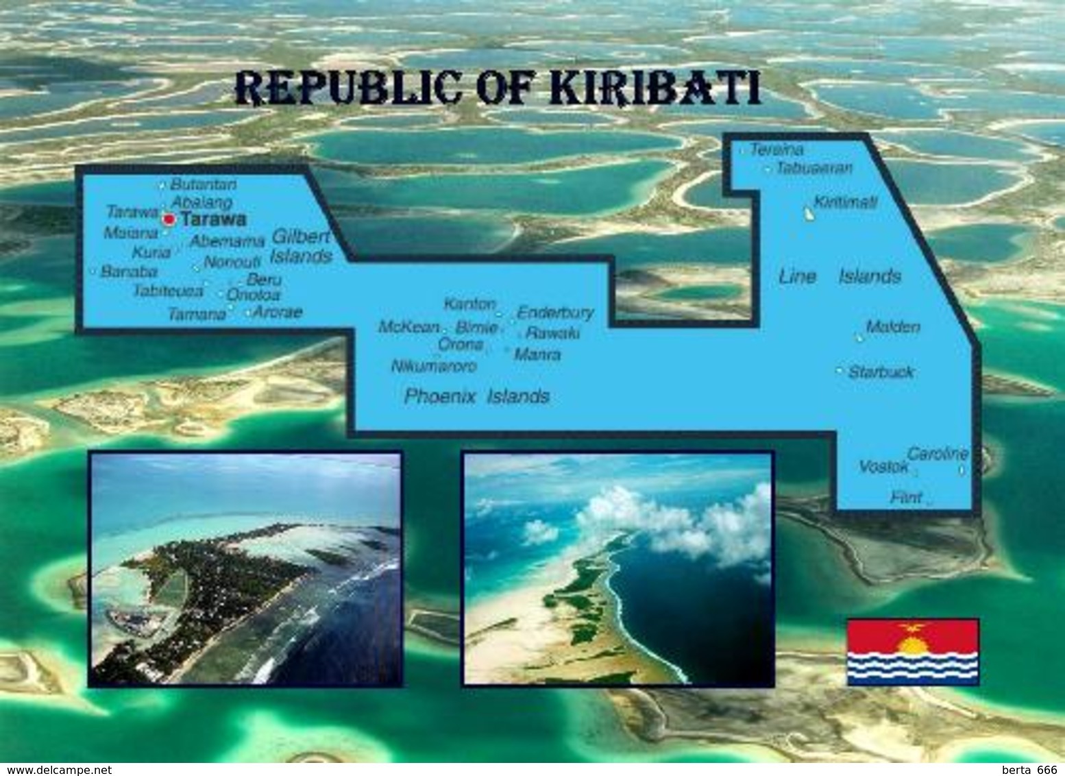 AK Landkarte Kiribati Map New Postcard - Kiribati