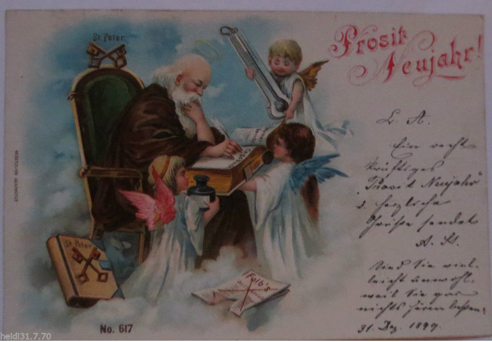 "Neujahr, Petrus, Engel, St. Peter"1899, Serie Nr.617♥   - Neujahr