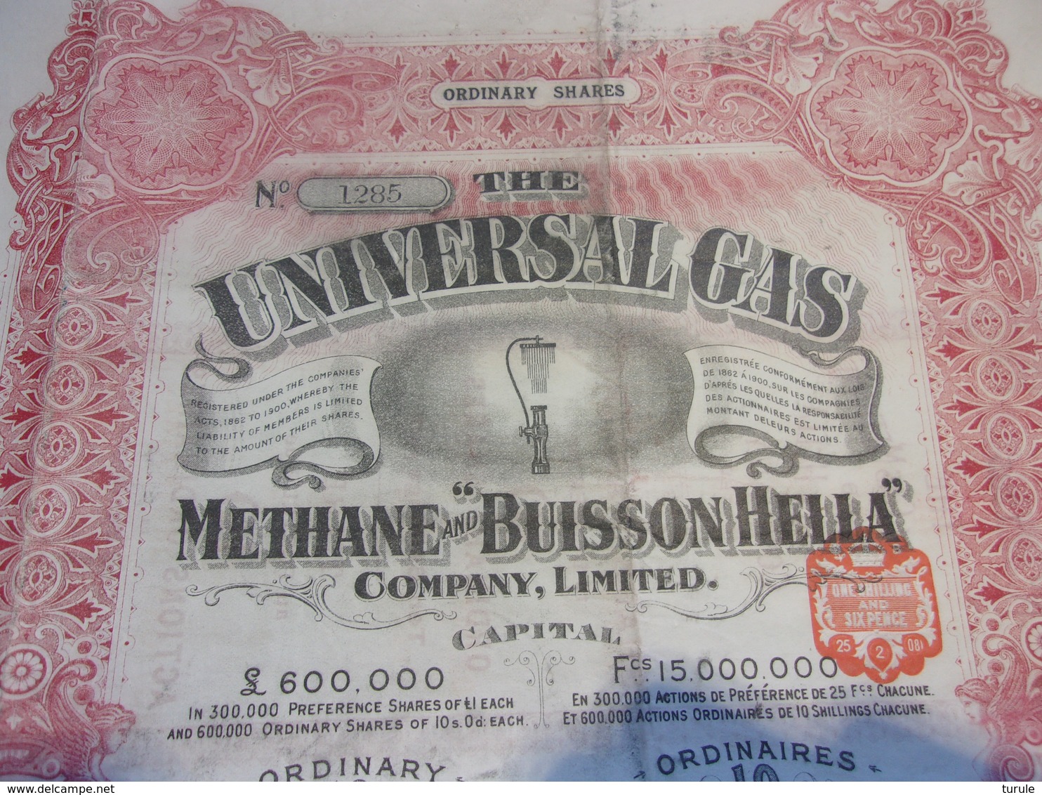 THE UNIVERSAL GAS METHANE And BUISSON HELLA (1908) - Autres & Non Classés