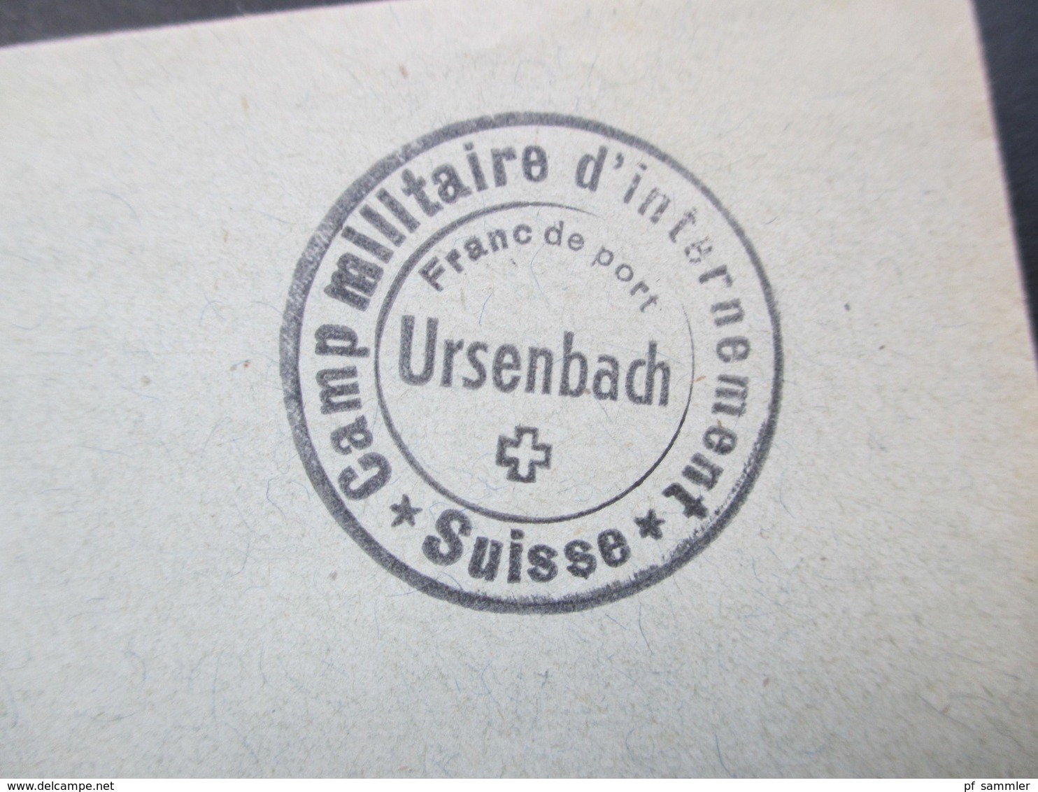 Schweiz Militärpost Blankoumschlag Stempel Camp Militaire D'internement Suisse Ursenbach / Kriegsgefangenlager POW - Briefe U. Dokumente