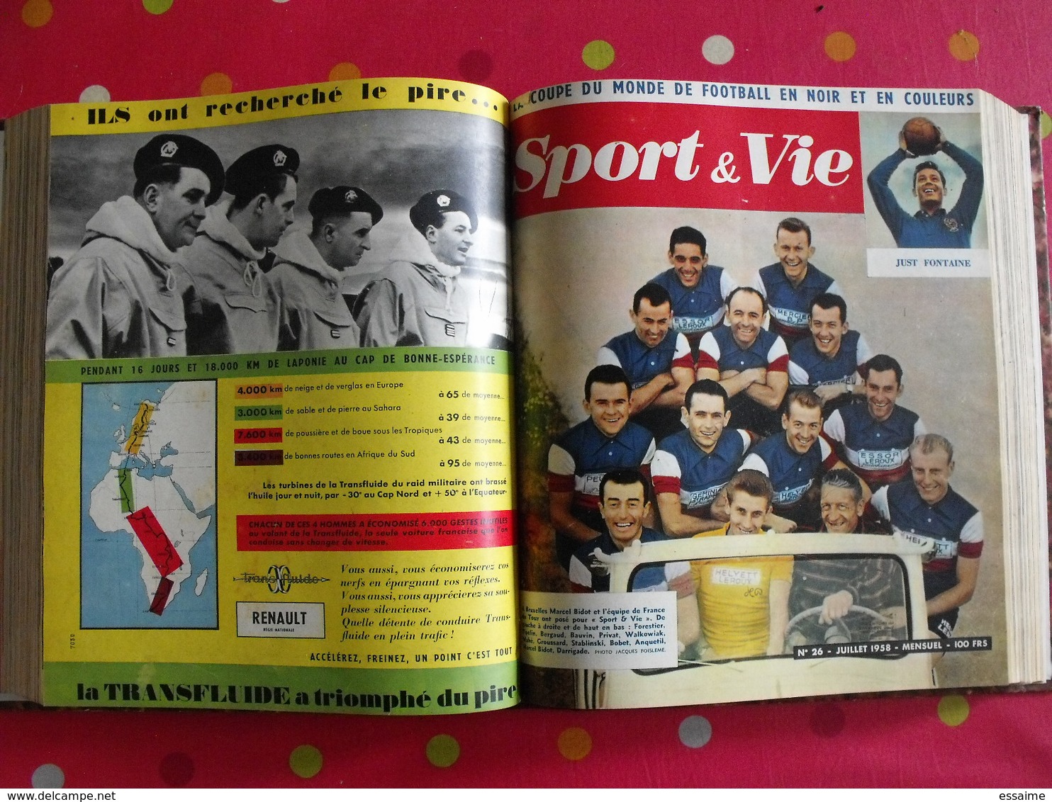 reliure recueil mensuel Sport & Vie. 1958. 12 n° 20 à 31. tour de France Gaul. Boxe rugby football tennis