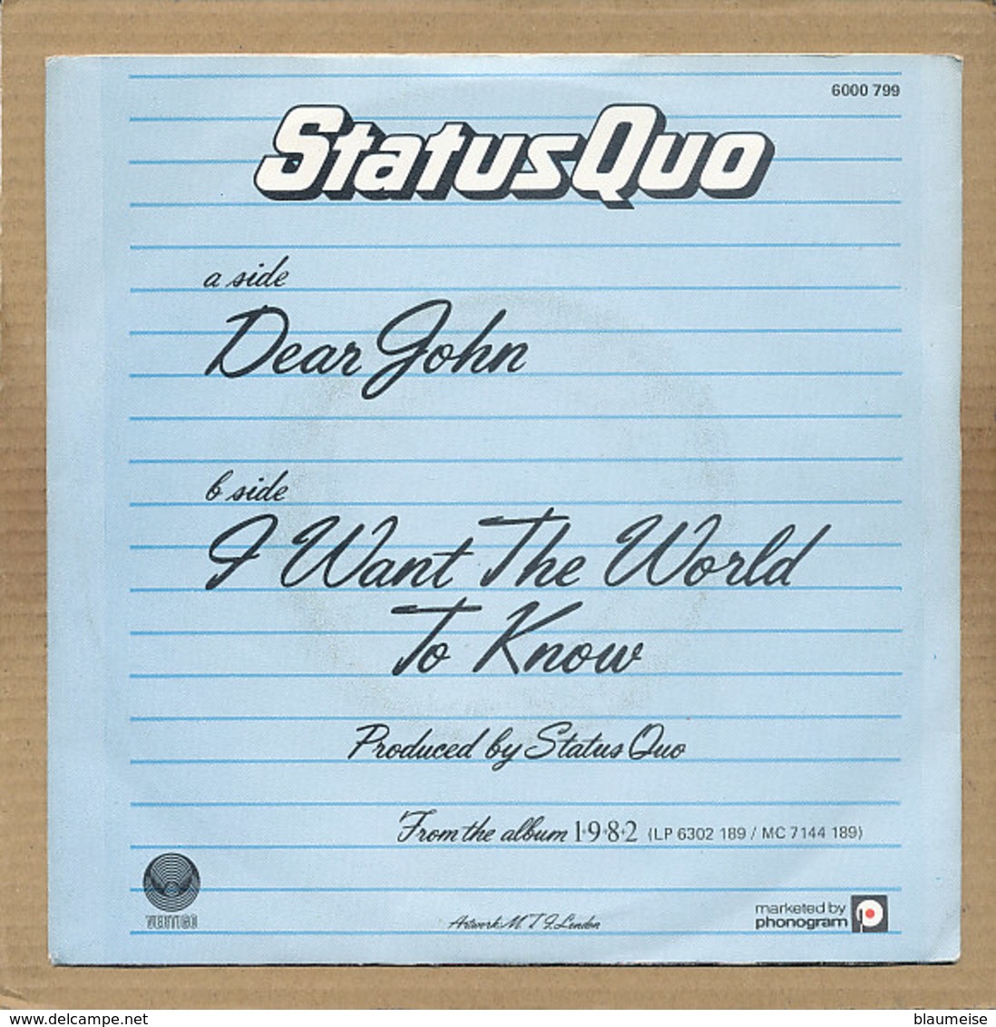 7" Single, Status Quo, Dear John - Rock