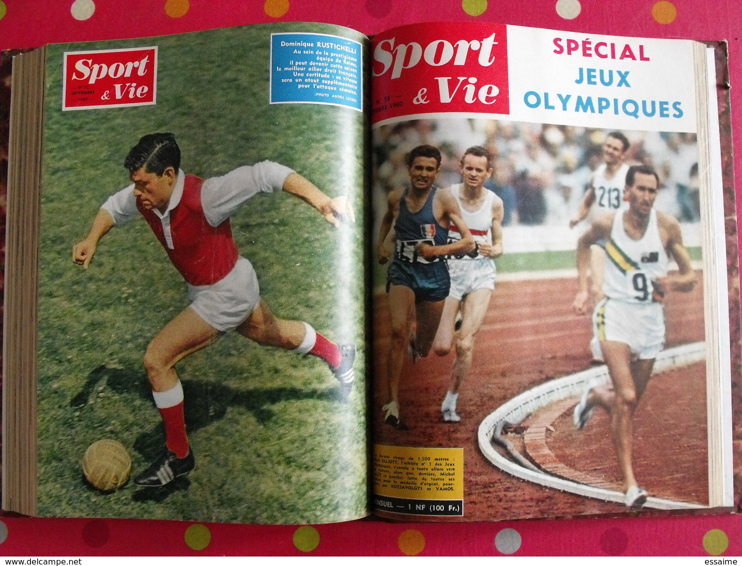 reliure recueil mensuel Sport & Vie. 1960. 9 n° : 47 à 55. tour de France Nencini. Boxe rugby football tennis