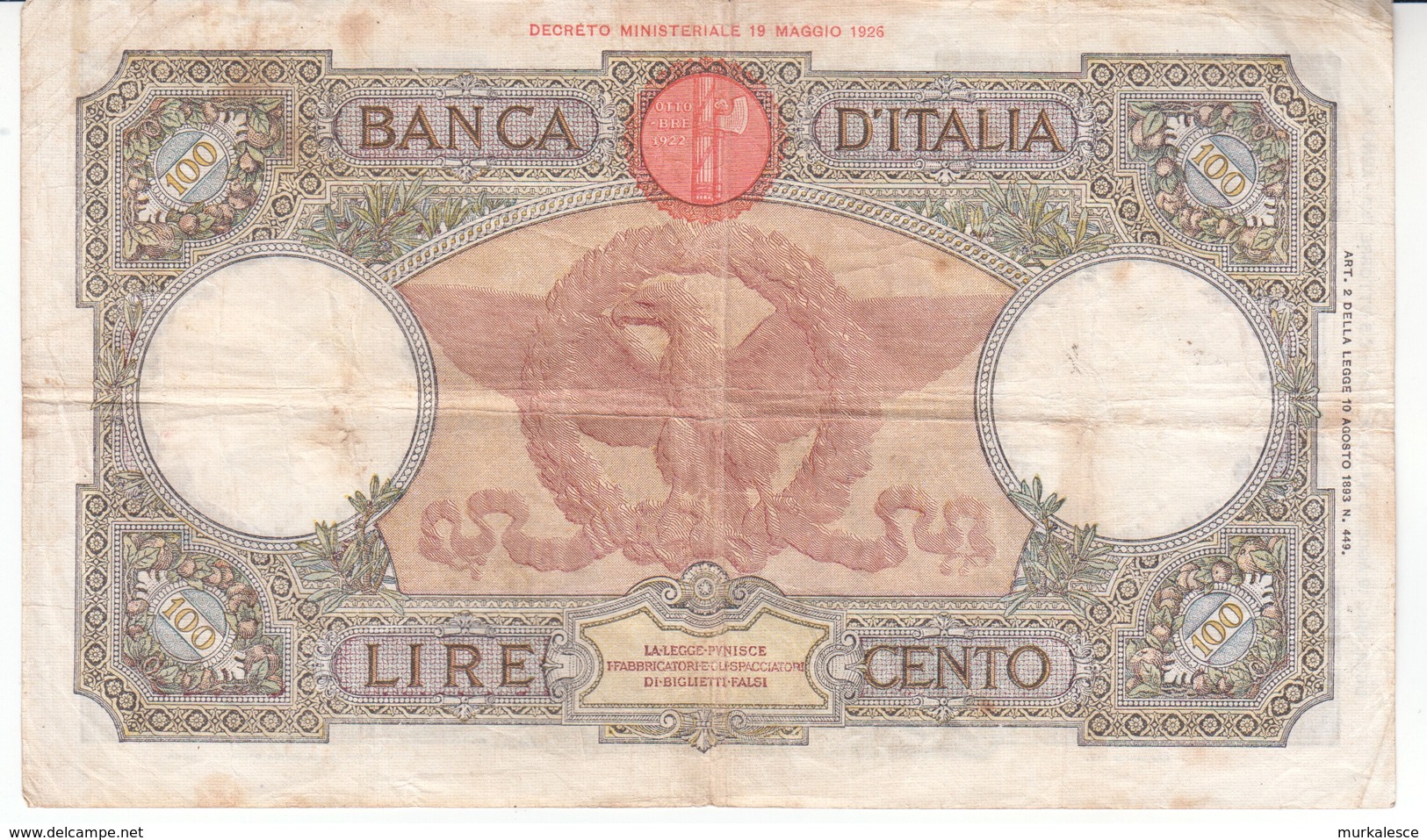 3984  ITALI 100   CENTO   LIRE - 100 Lire