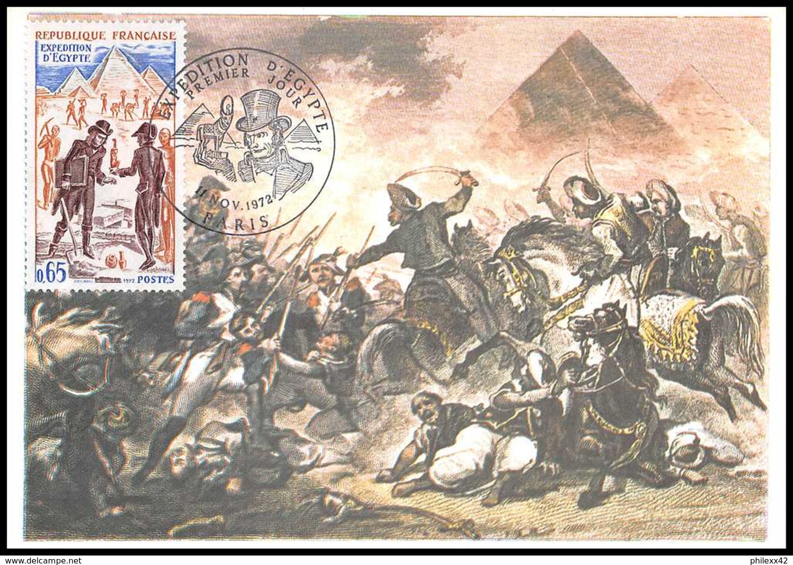 2753/ Carte Maximum (card) France N°1731 Expédition D'Egypte Napoleon - 1970-1979
