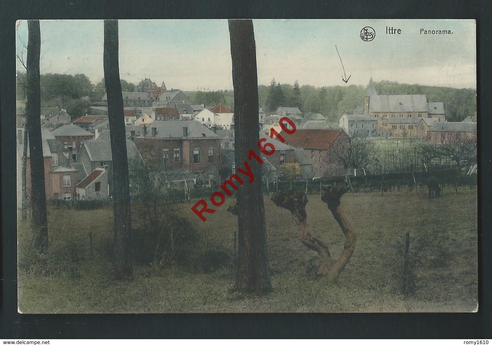 ITTRE . Panorama En Couleur.  Edit. Marlière.  Circulé En 1909. 2 Scans. (Rare En Couleur) - Ittre