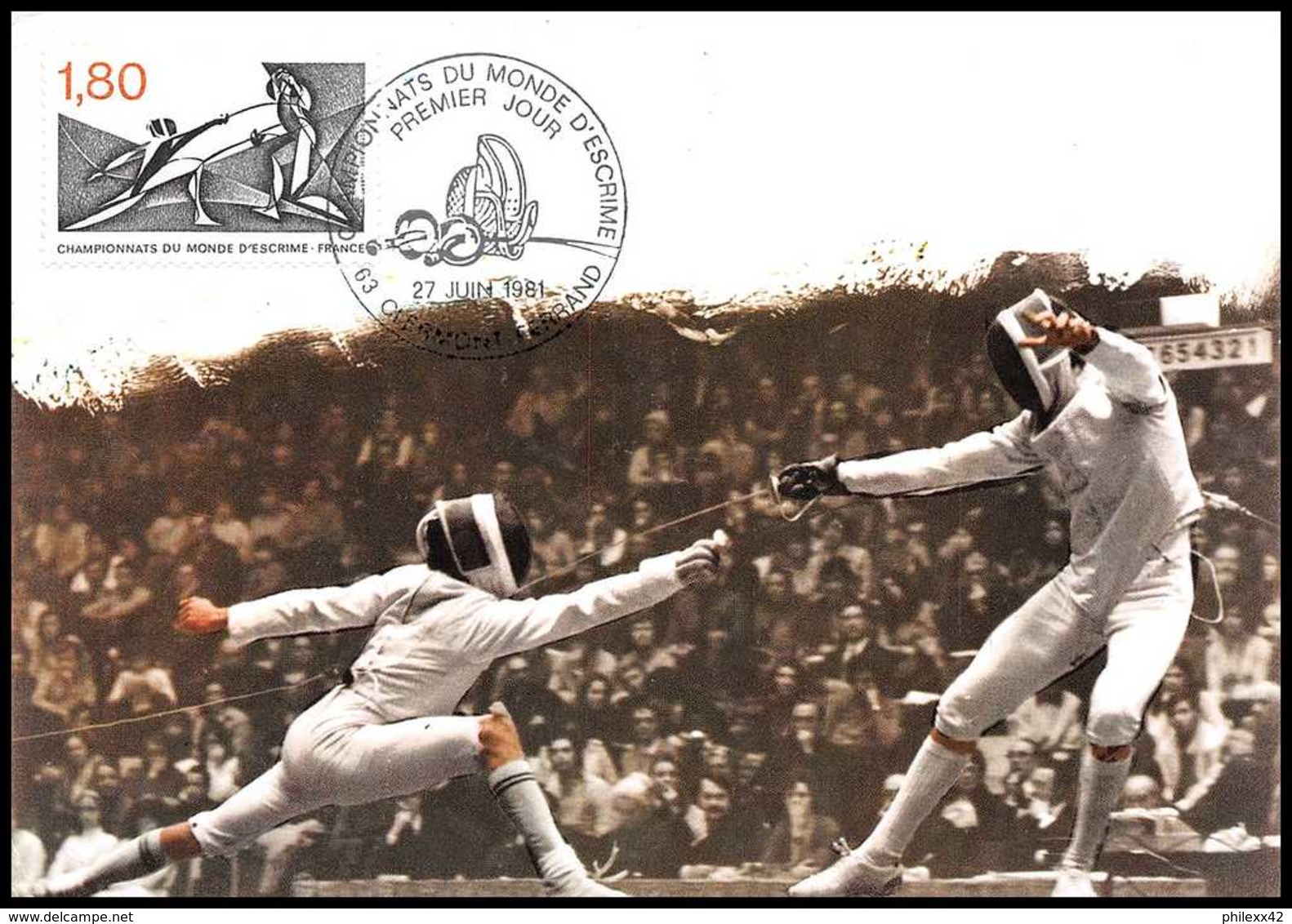 3866/ Carte Maximum (card) France N°2147 Championnats Du Monde D'escrime (fencing) - 1980-1989