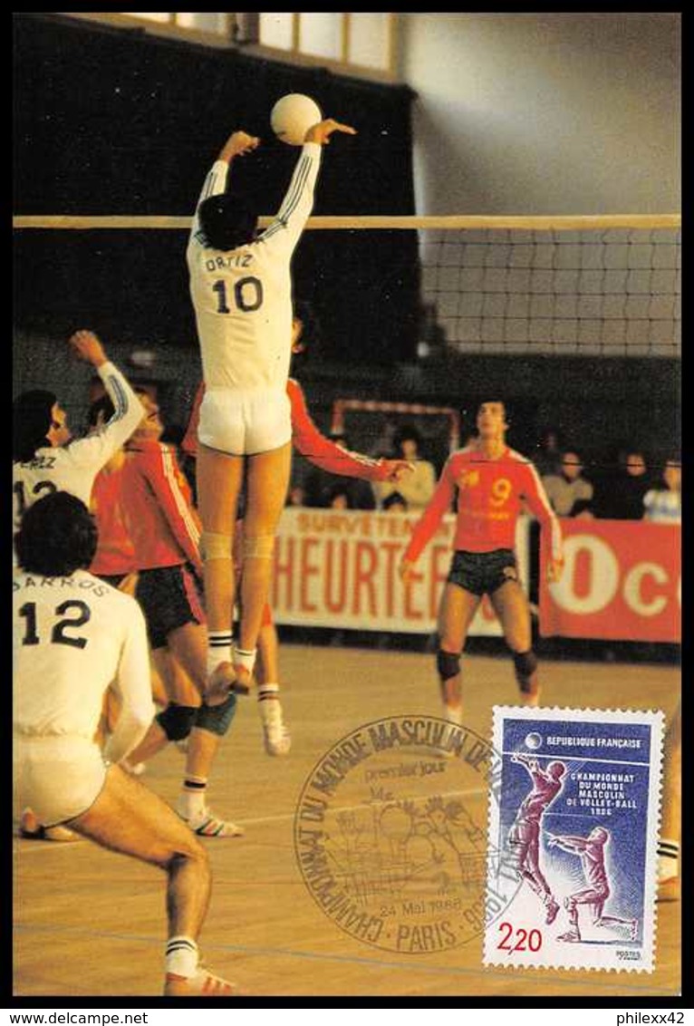 4194/ Carte Maximum (card) France N°2420 Championnat Du Monde Masculin De Volley-ball - 1980-1989