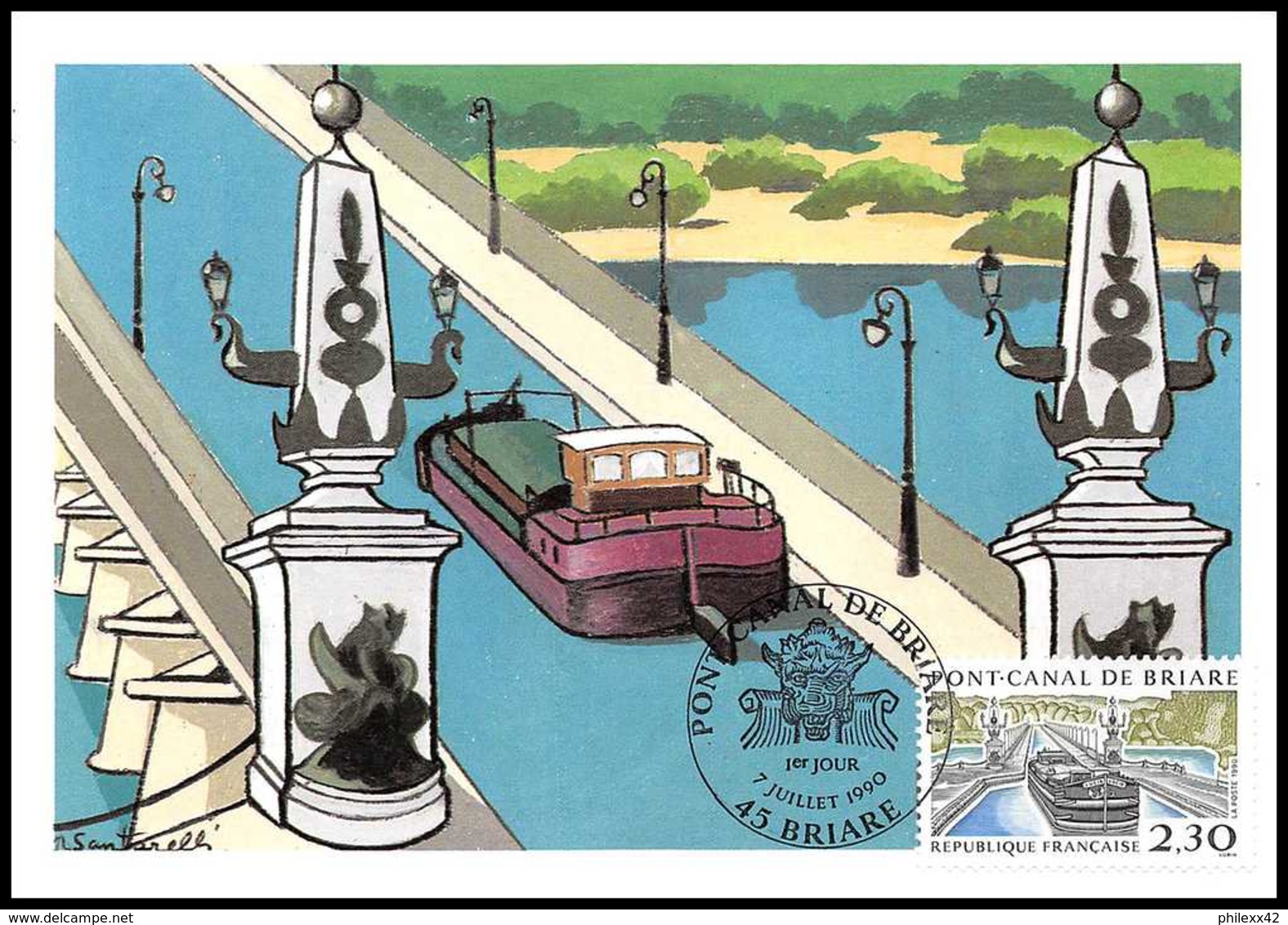 4546/ Carte Maximum (card) France N°2658 Pont-canal De Briare - 1990-1999