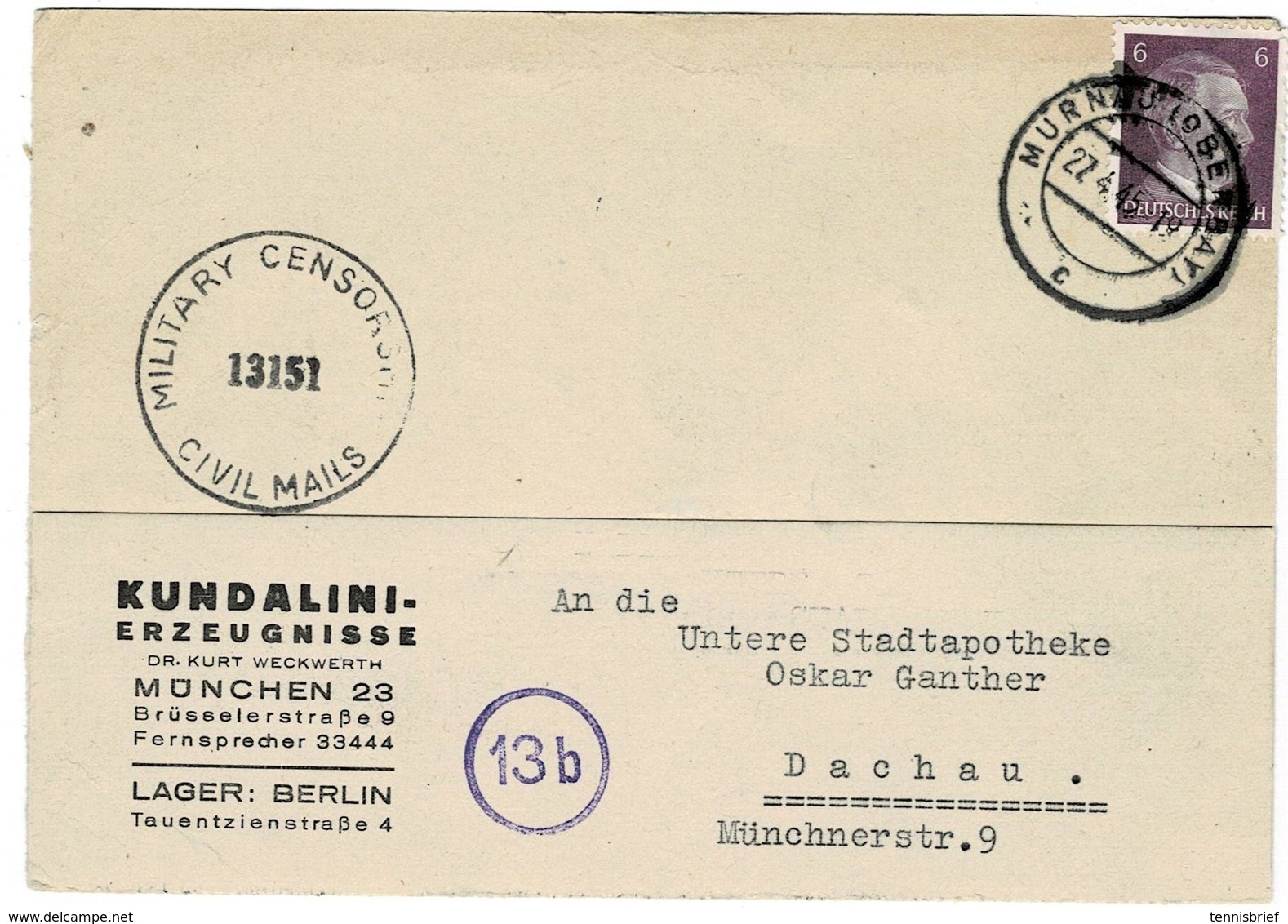 1945, Hitler , Kriegs-Überroller  , #6983 - Briefe U. Dokumente