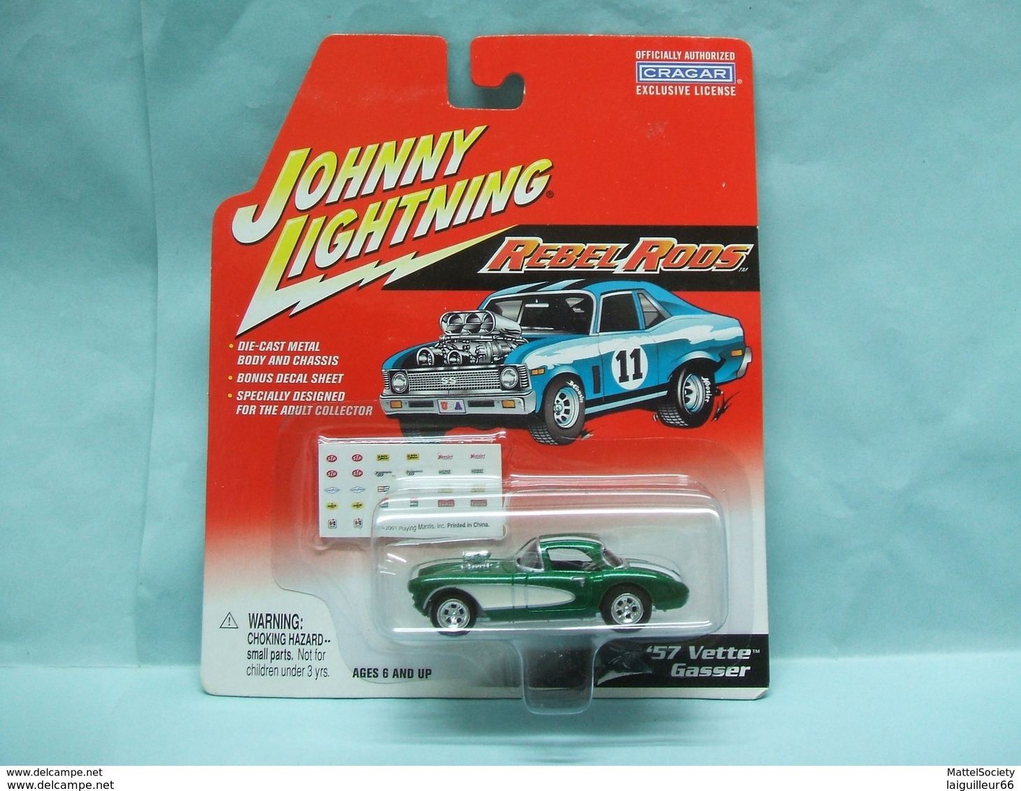 Johnny Lightning - '57 CHEVROLET CORVETTE VETTE GASSER 1957 - 2002 Rebel Rods 1/64 - Altri & Non Classificati