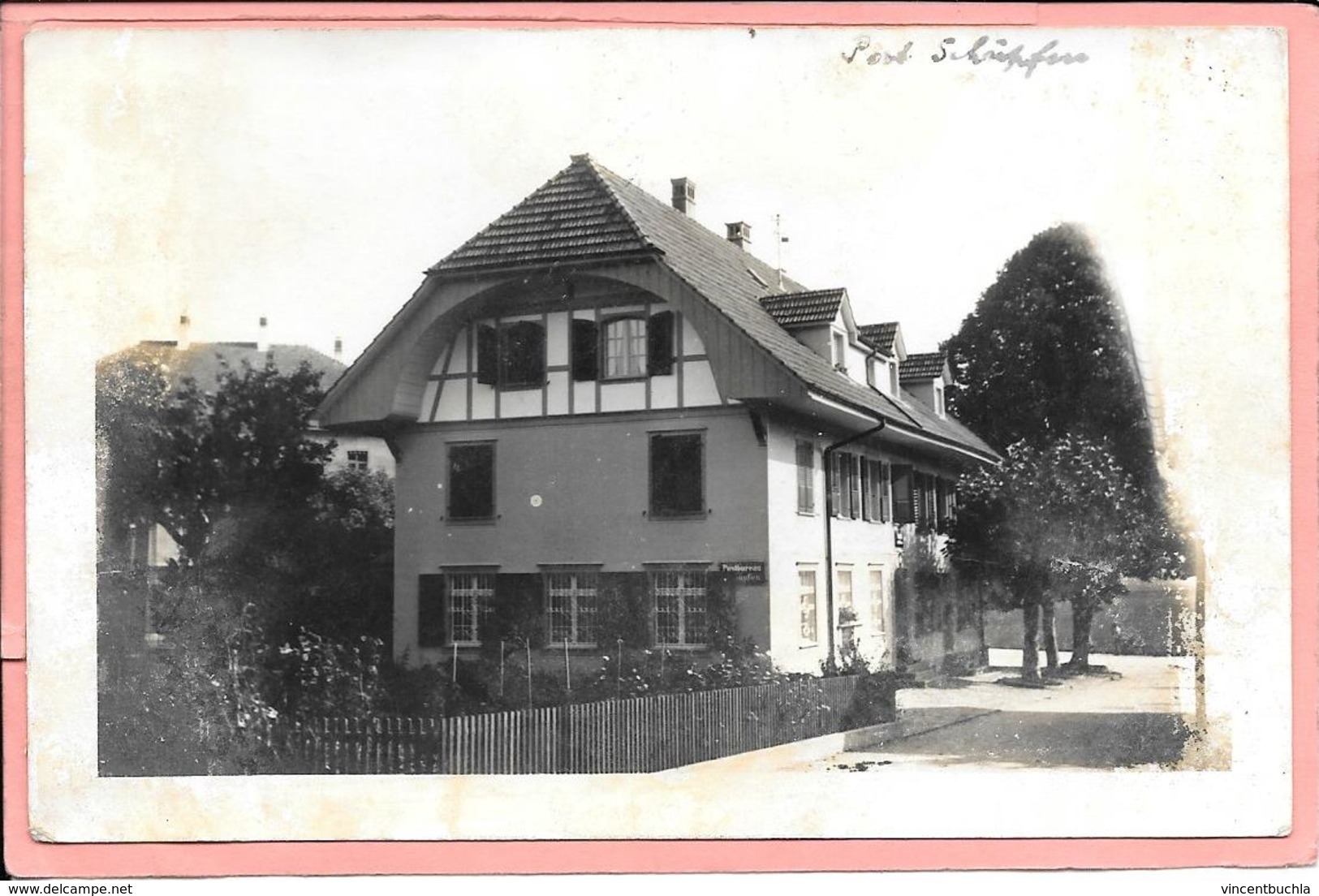 Carte Photo Post Buro Post Bureau Schupfen 1940 Cachet Dos Camp Militaire D'internement Suisse - Autres & Non Classés