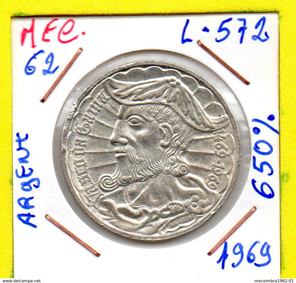 MEC 62 - / Portugal Republica / 50 Escudos 1969 / Argent 650% / Vasco Da Gama / - L-572 - Portugal