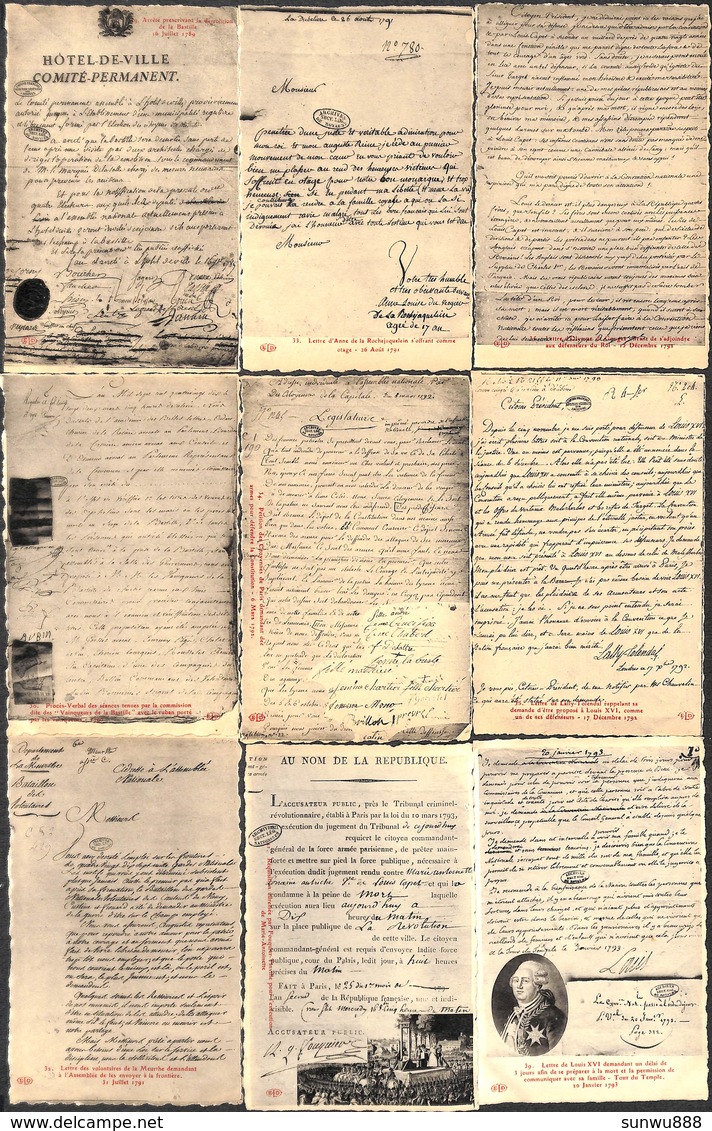 Lot 41 Cartes  - Histoire De France - Procès Verbal - Lettres Célébres - Guillotine...Napoléon..peu Fréquent - Familles Royales