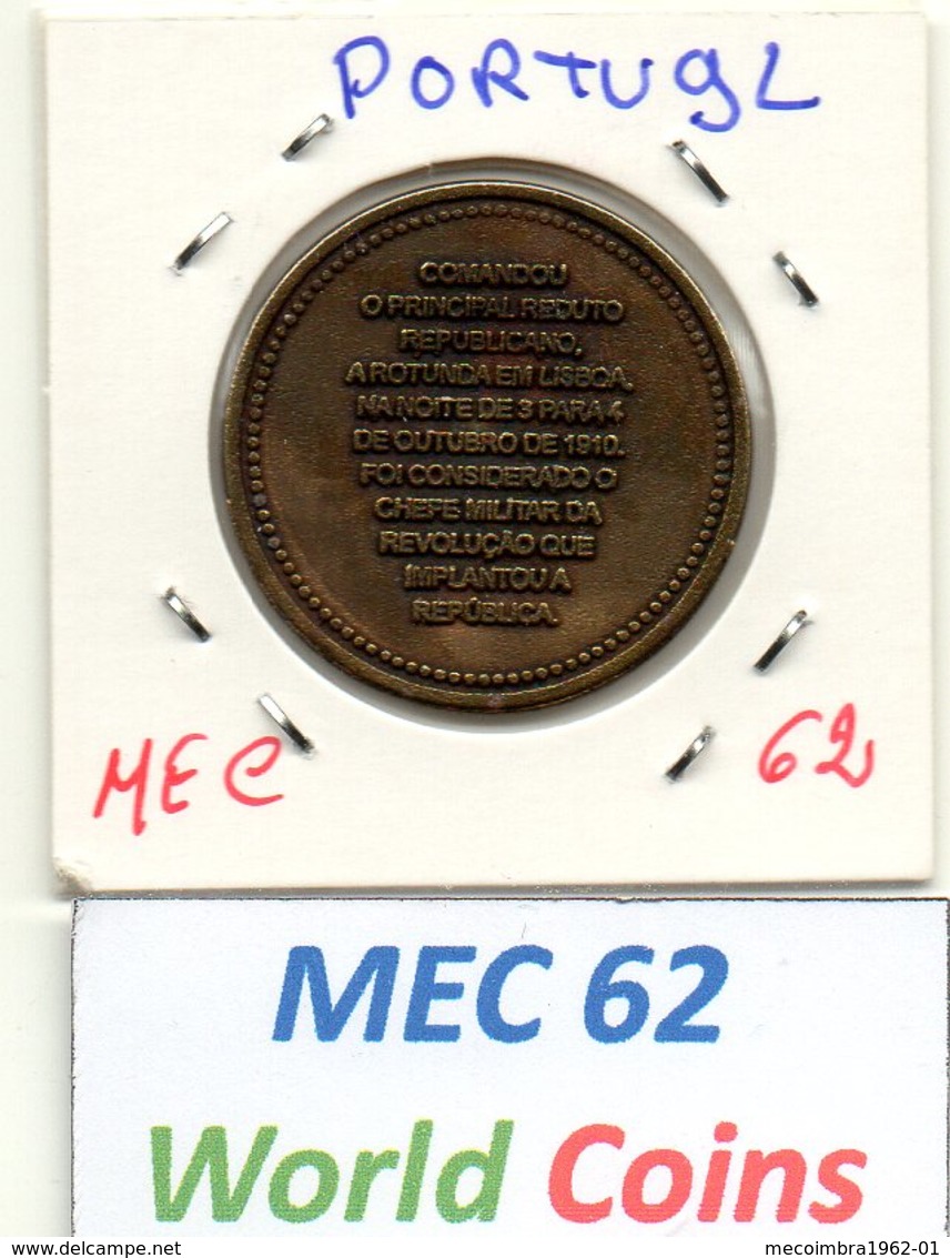 MEC 62 - PORTUGAL MEDALHA MACHADO DOS SANTOS 1875-1921 - L-573 - Sonstige & Ohne Zuordnung