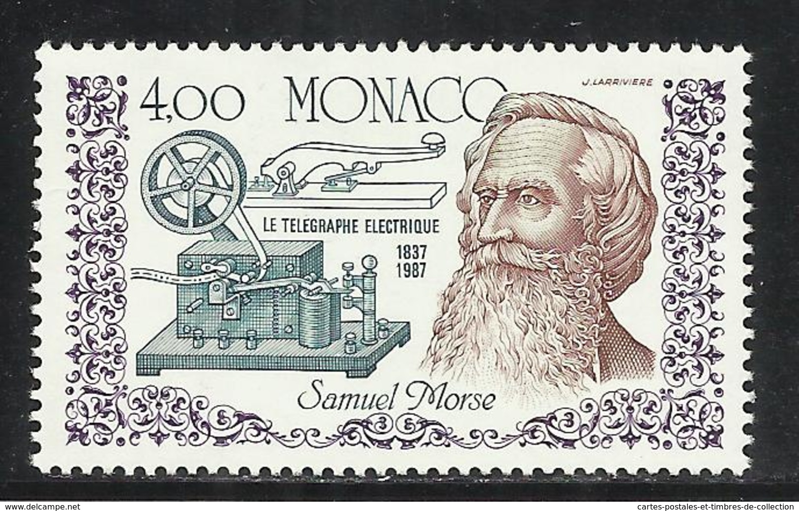 MONACO , 4 Frs , 150 Anniversaire  De L' Invention Du Télégraphe , 1987 , N° YT 1608 , NEUF ** - Ongebruikt