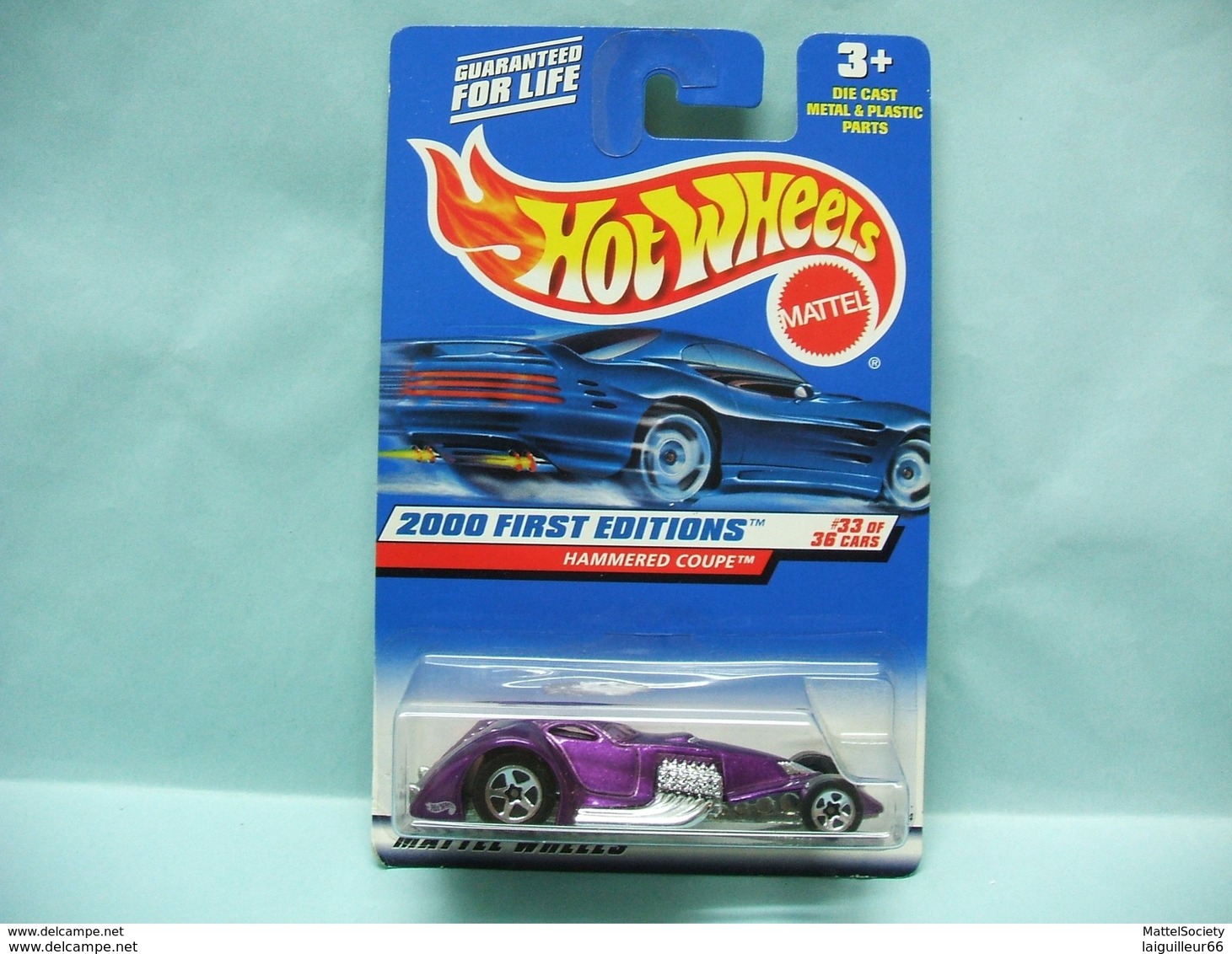 Hot Wheels - HAMMERED COUPE - 2000 First Editions - Collector 93 HOTWHEELS US Long Card 1/64 - HotWheels