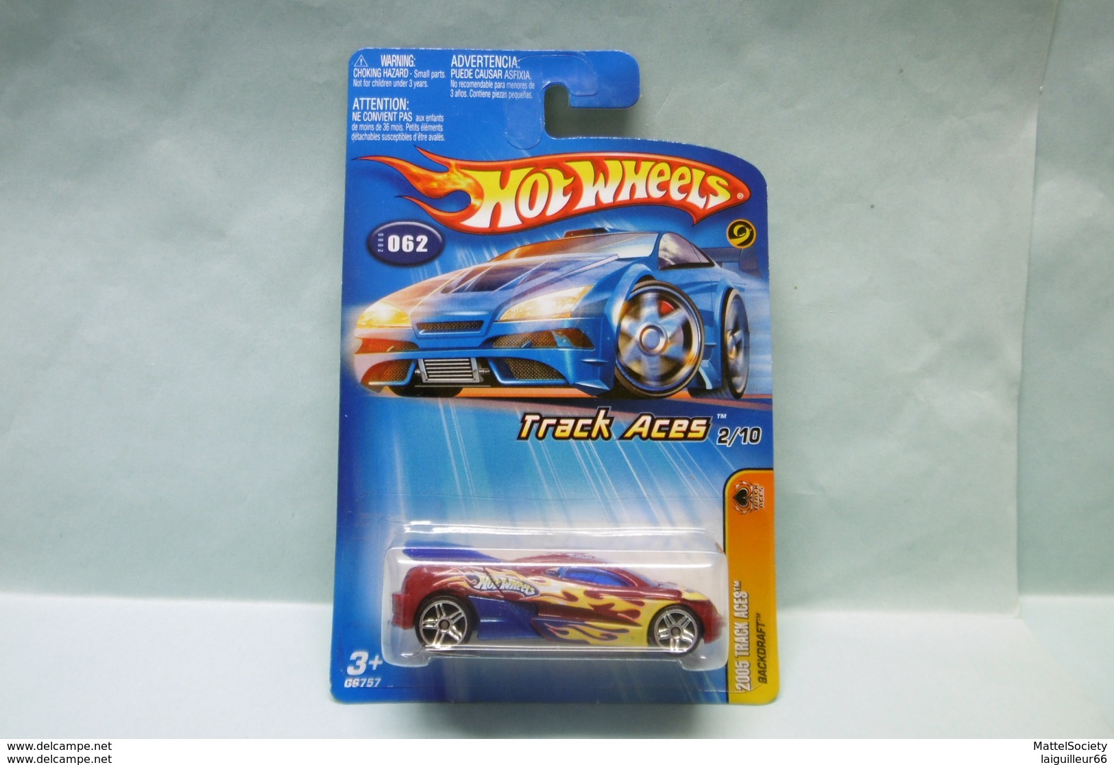 Hot Wheels - BACKDRAFT - 2005 Track Aces - Collector 62 HOTWHEELS US Long Card 1/64 - HotWheels